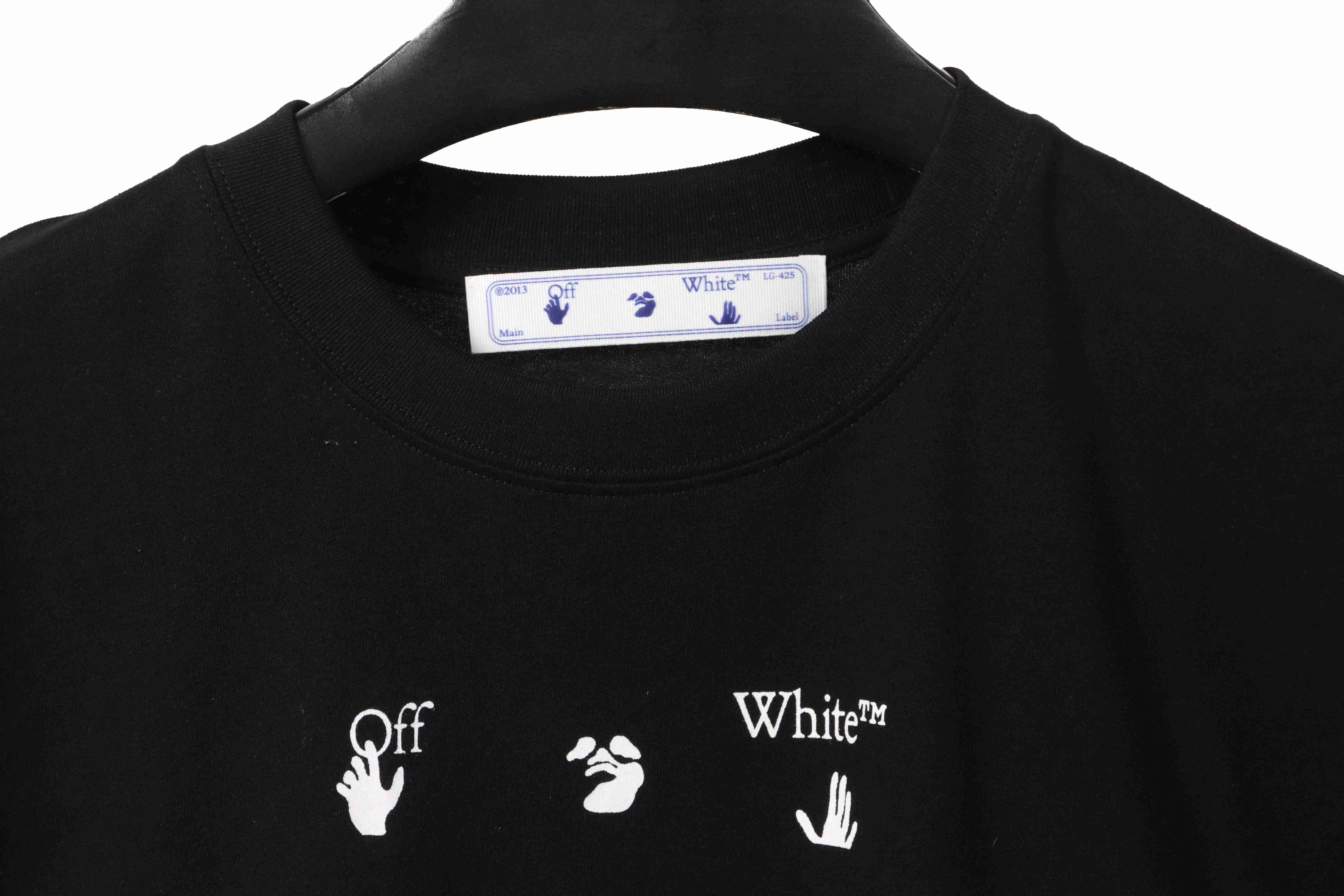 OW Melting Arrow Printed Short Sleeve Black Blue