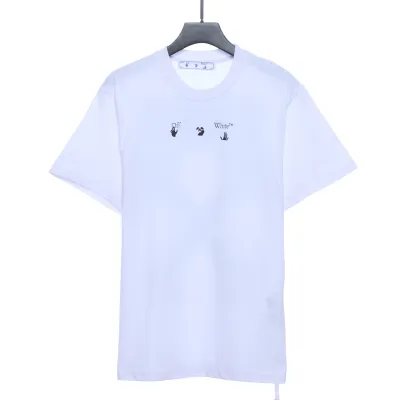 OW Melting Arrow Printed Short Sleeve White and Blue 02