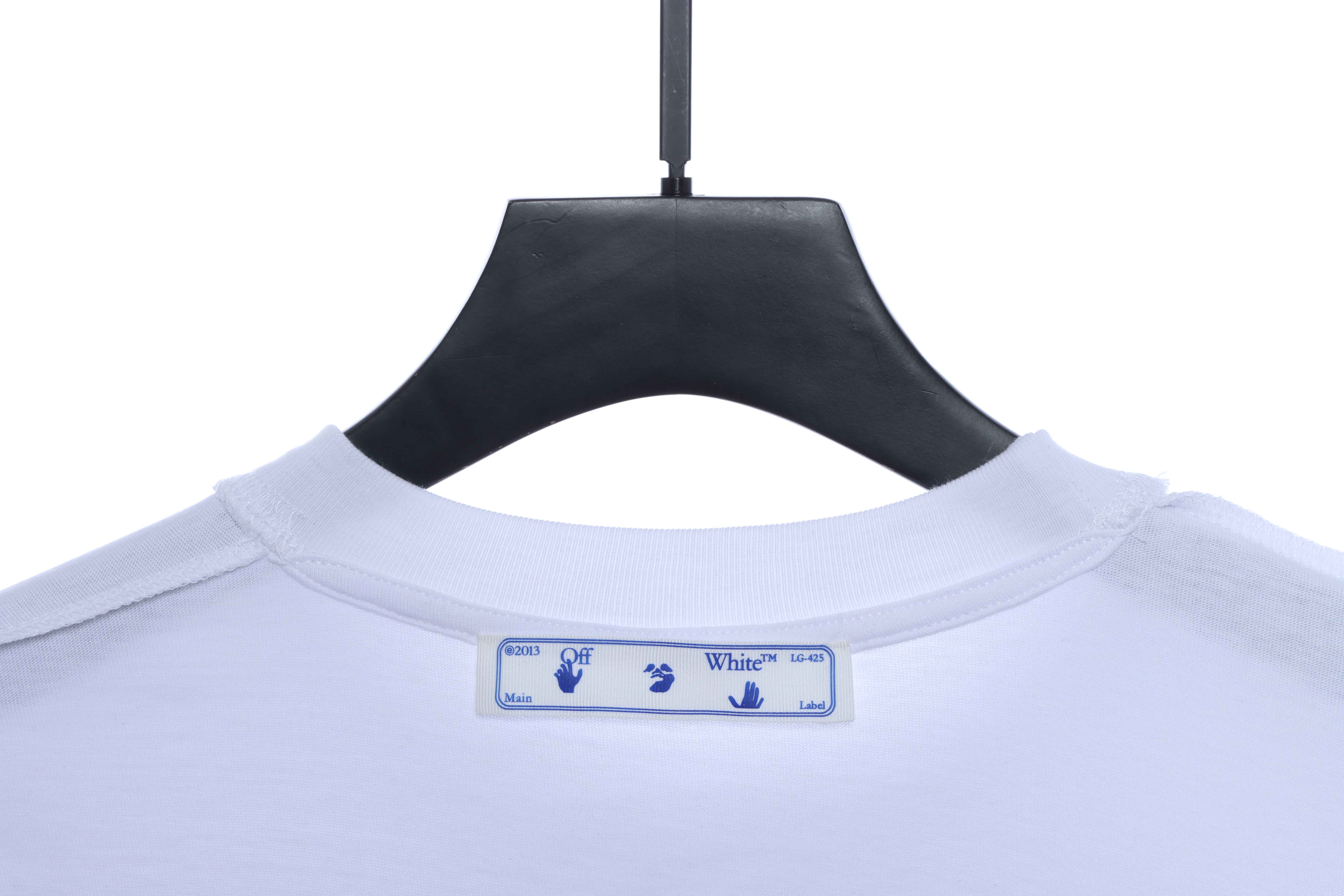 OW Melting Arrow Printed Short Sleeve White and Blue