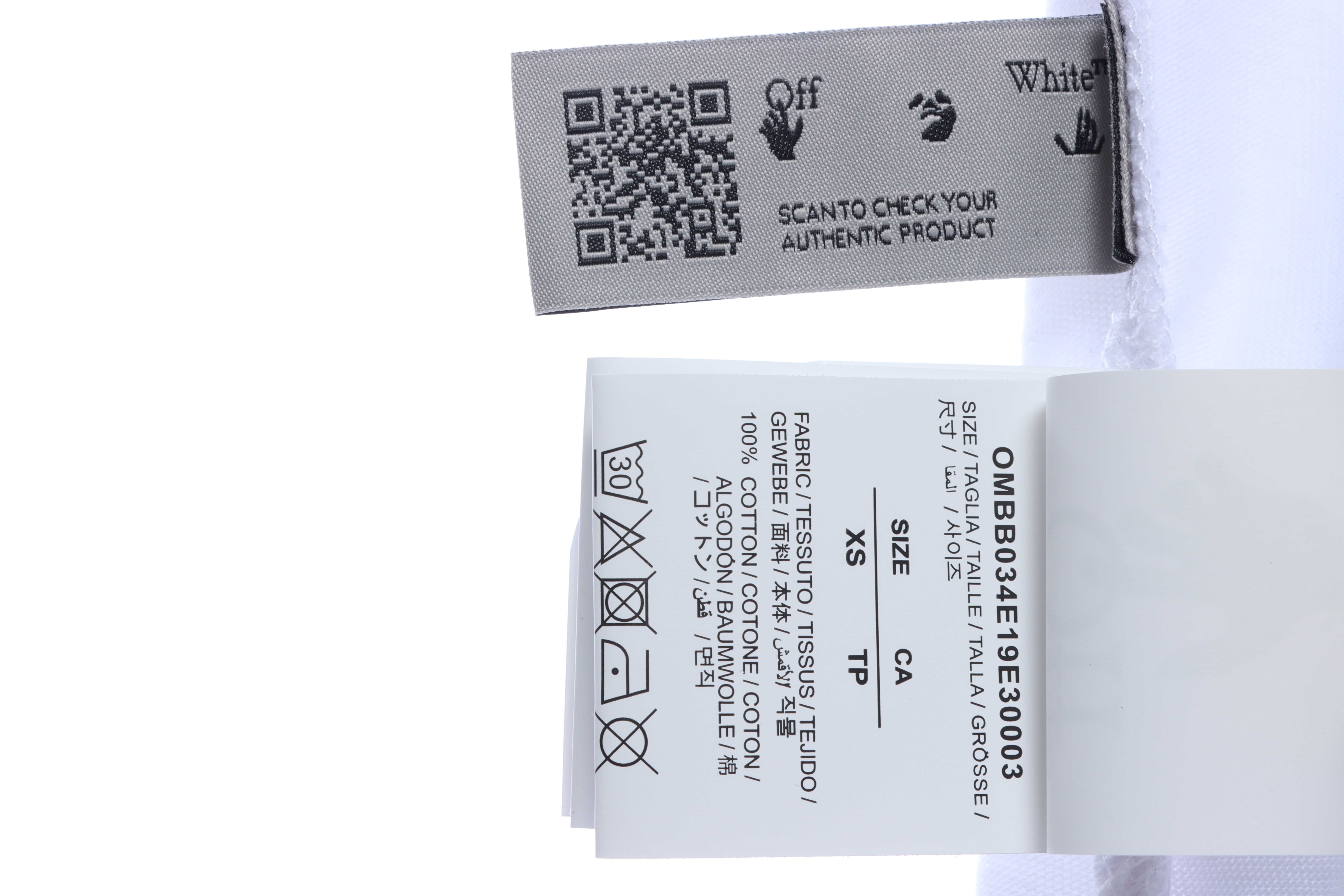 OW Melting Arrow Printed Short Sleeve White and Blue