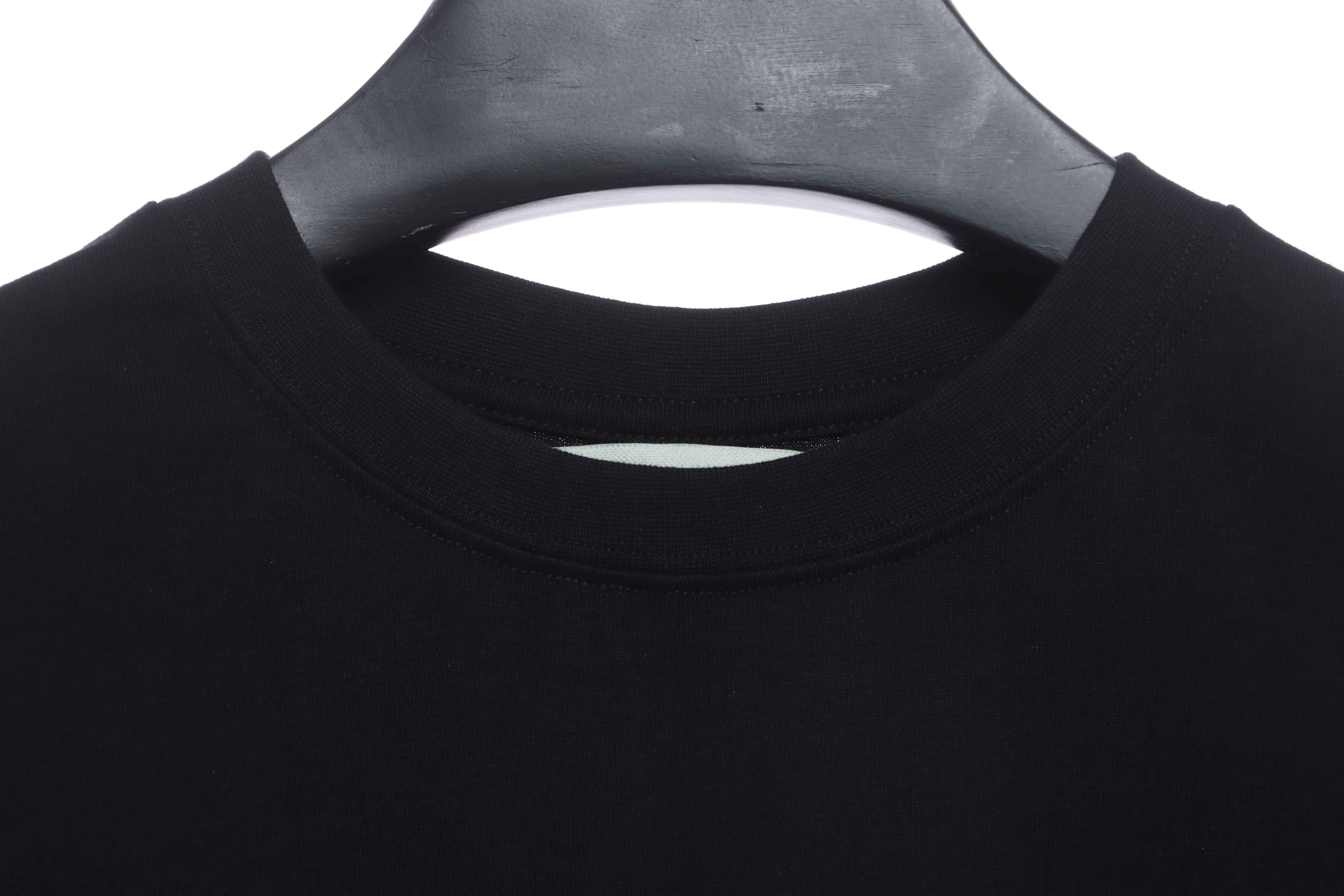 OW oil painting print short sleeve black