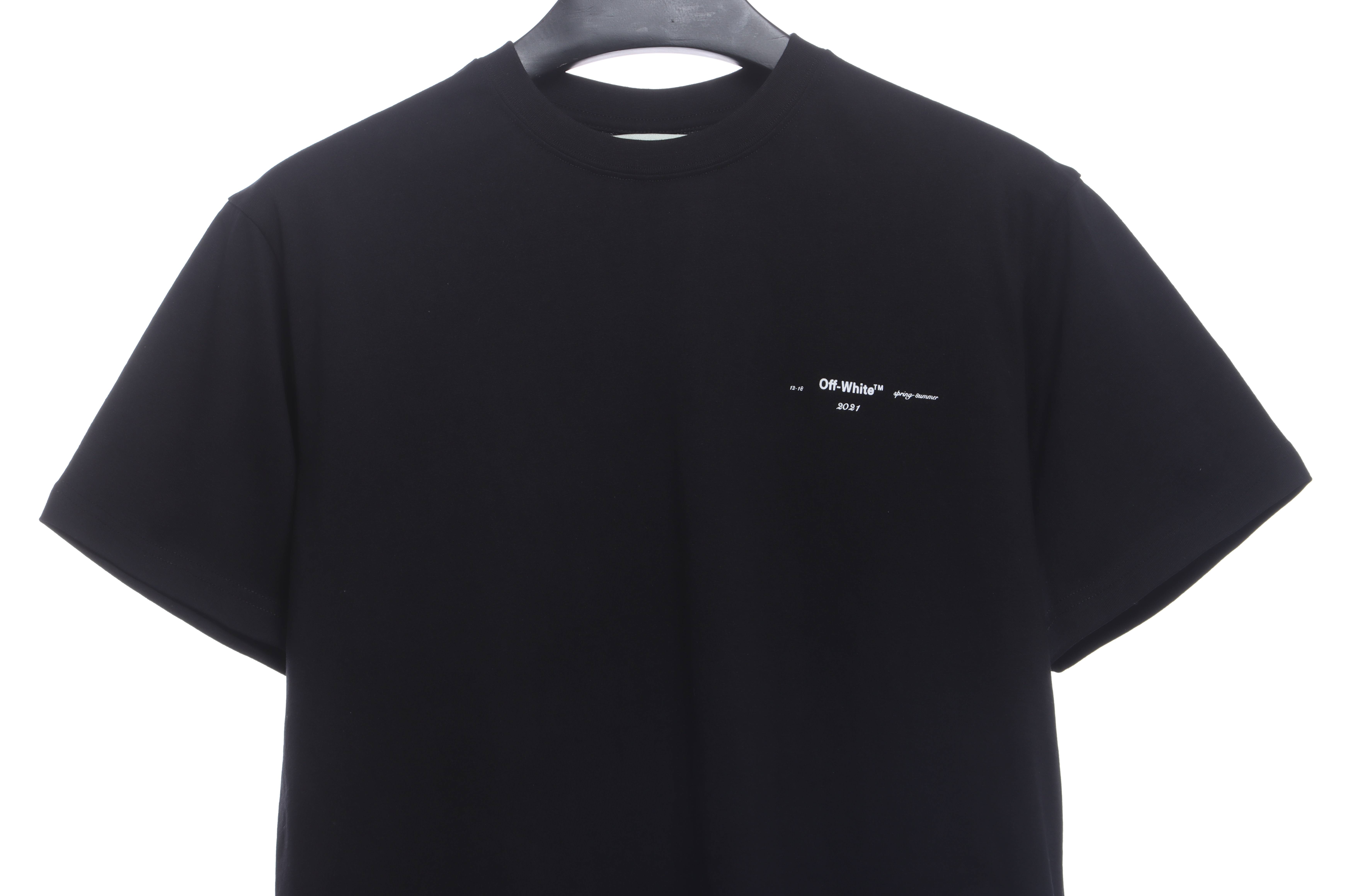 OW oil painting print short sleeve black