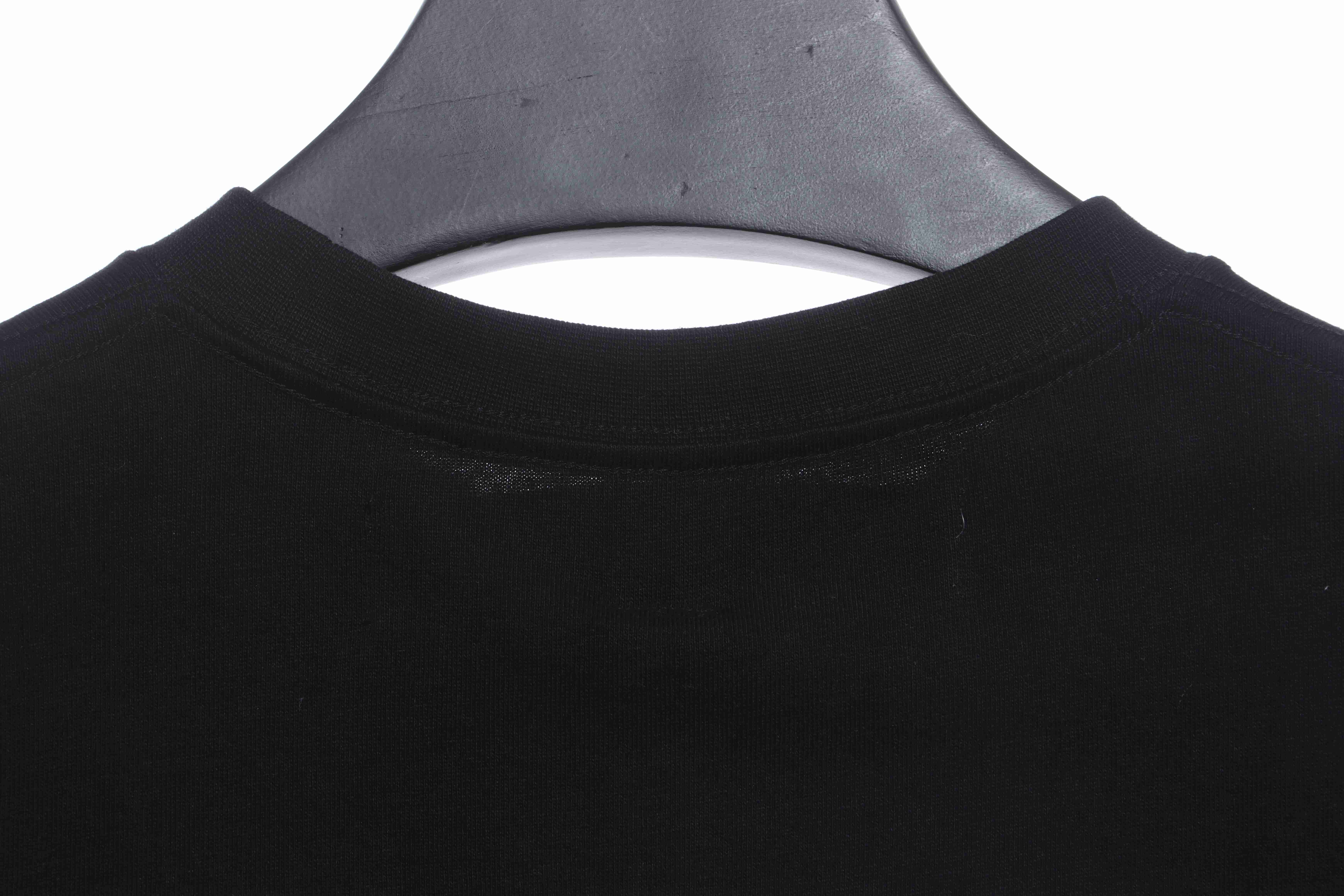 OW oil painting print short sleeve black