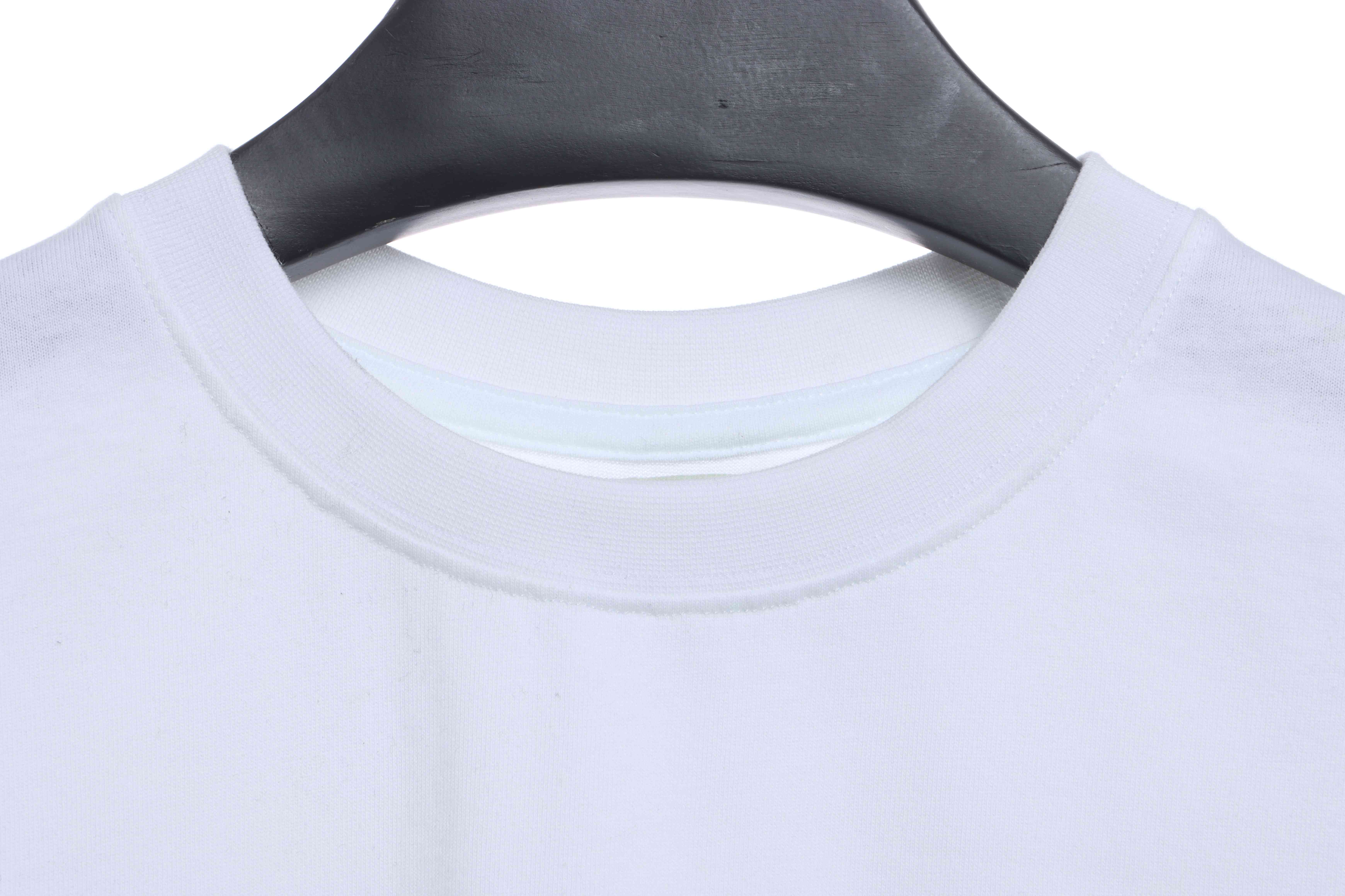 OW oil painting print short sleeve White