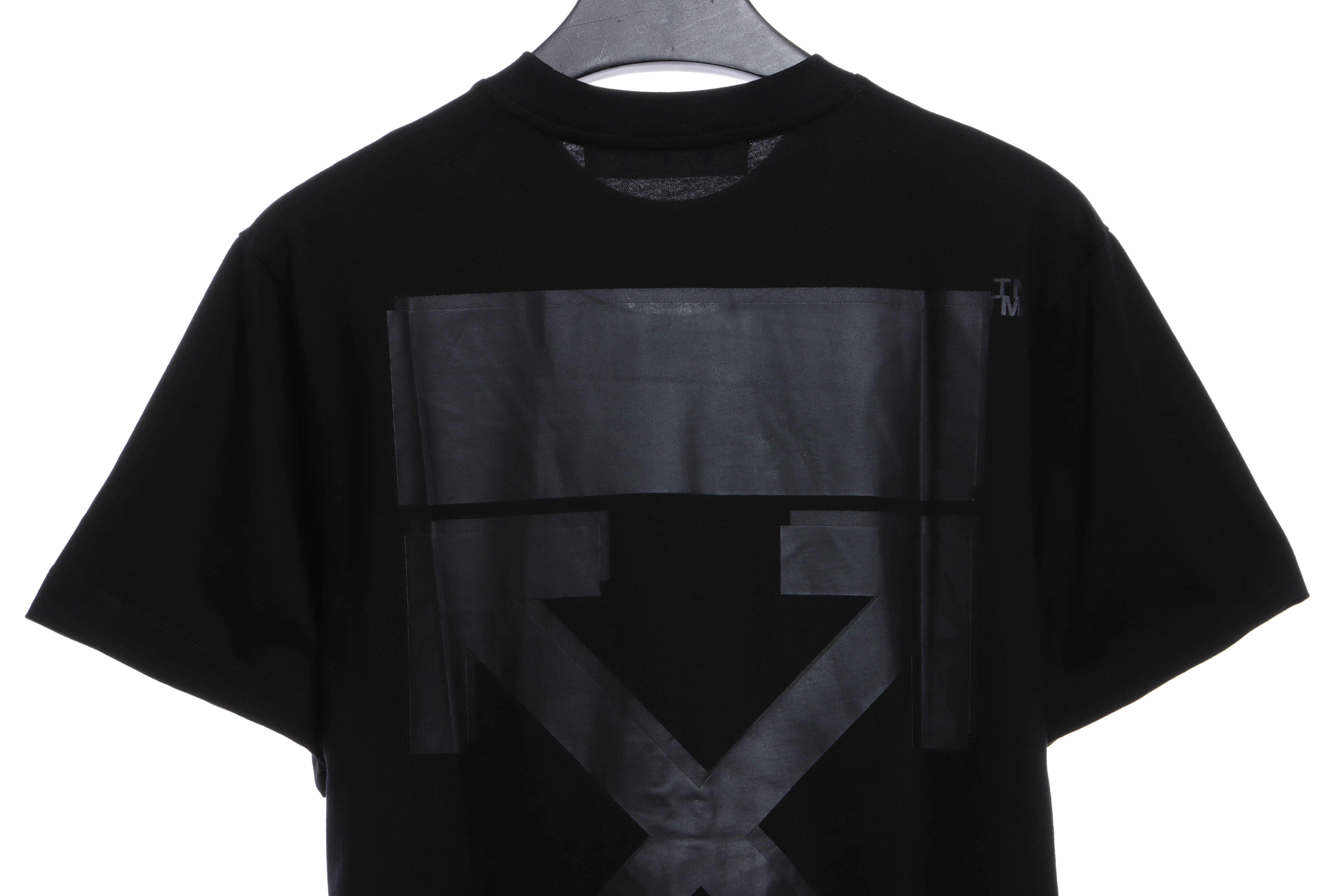 OW Overlapping Arrows Print Short Sleeve Black