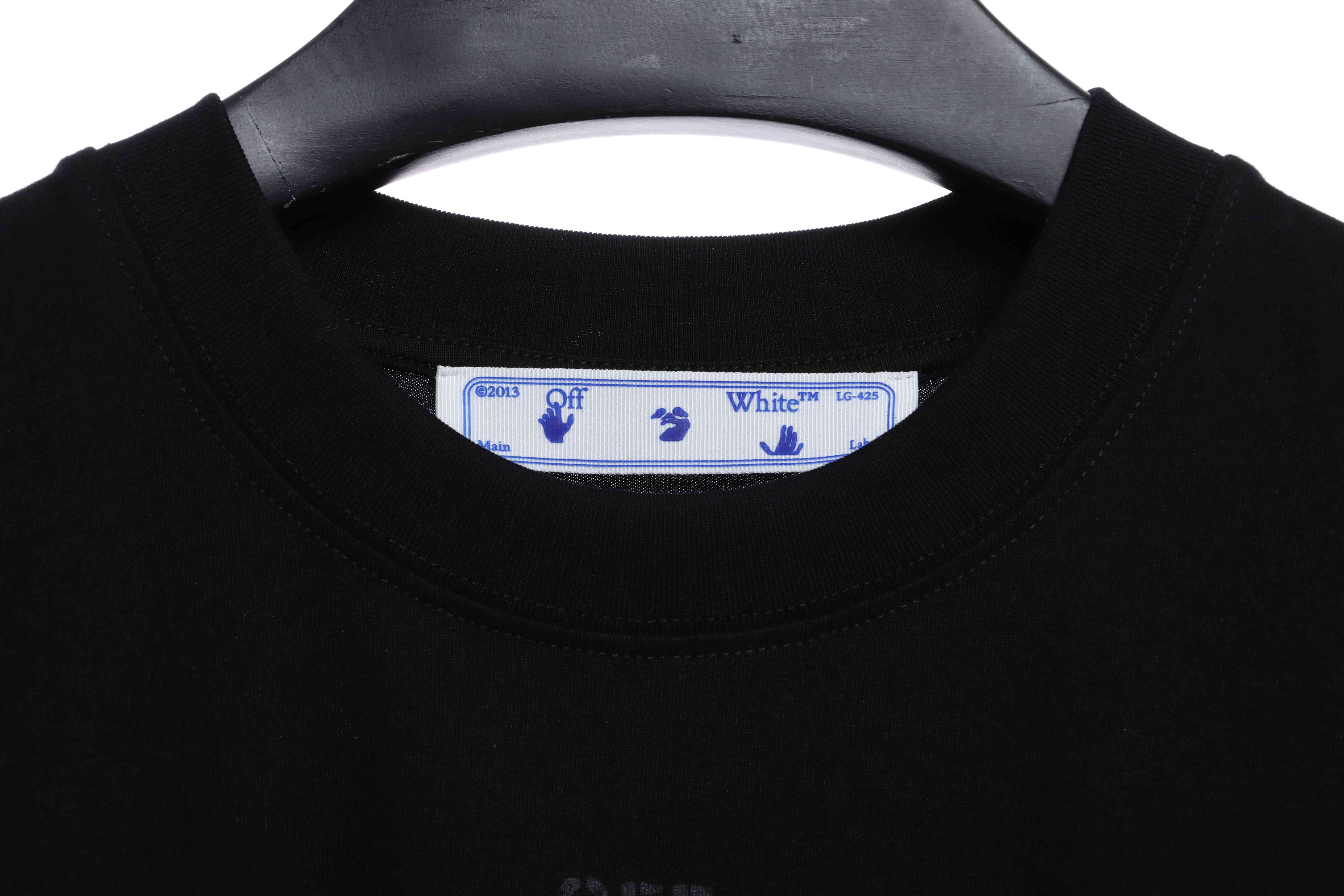 OW Overlapping Arrows Print Short Sleeve Black