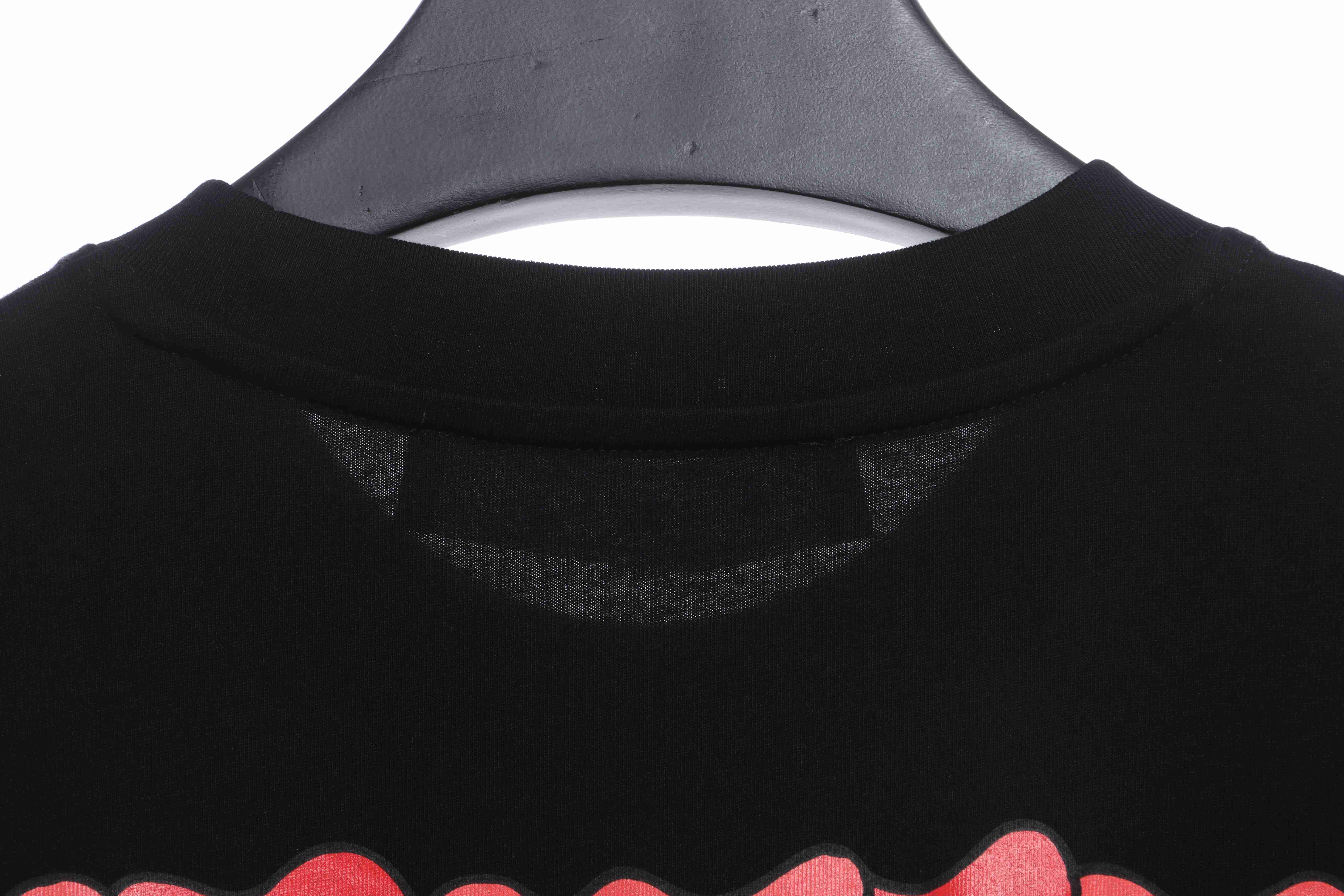 OW red and gray dissolving gradient short sleeves