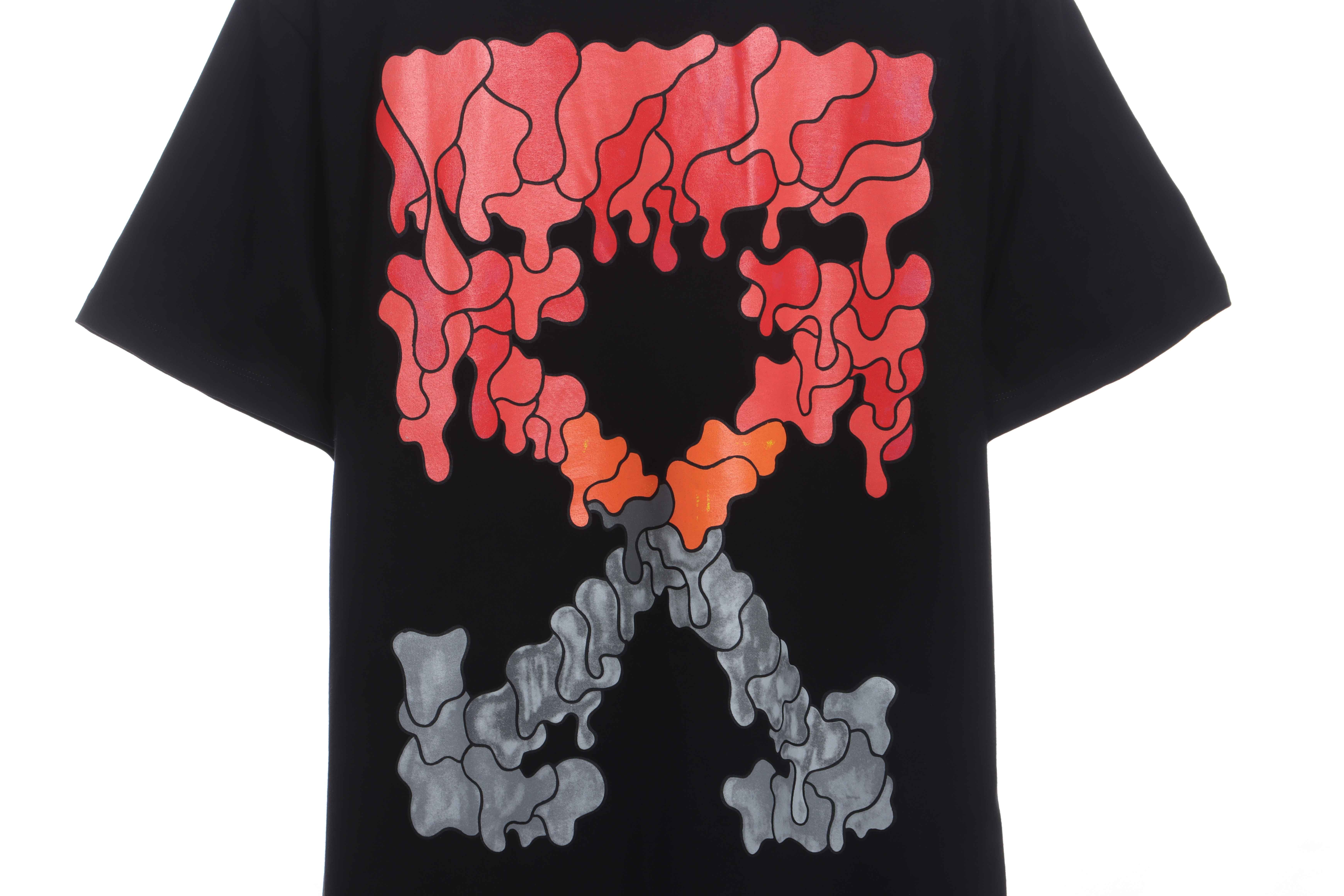 OW red and gray dissolving gradient short sleeves