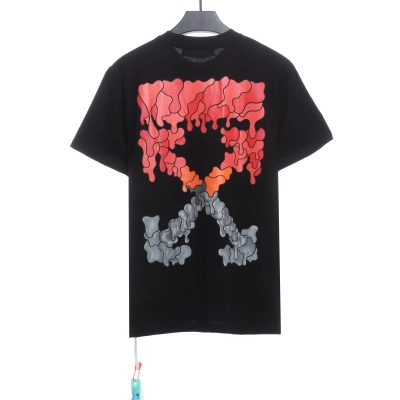 OW red and gray dissolving gradient short sleeves 01