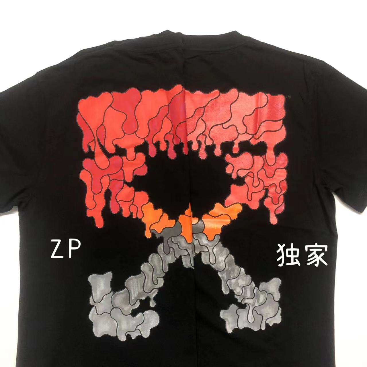 OW red and gray dissolving gradient short sleeves