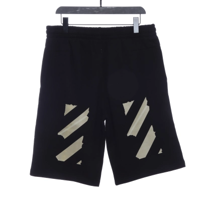 OW rubber stripe print shorts 01