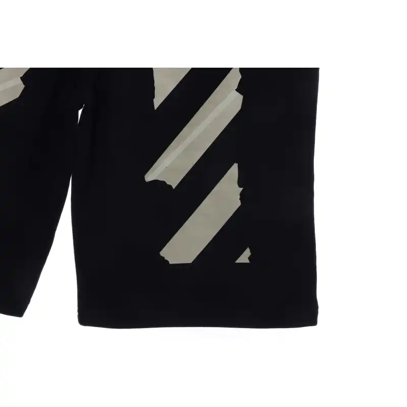 OW rubber stripe print shorts