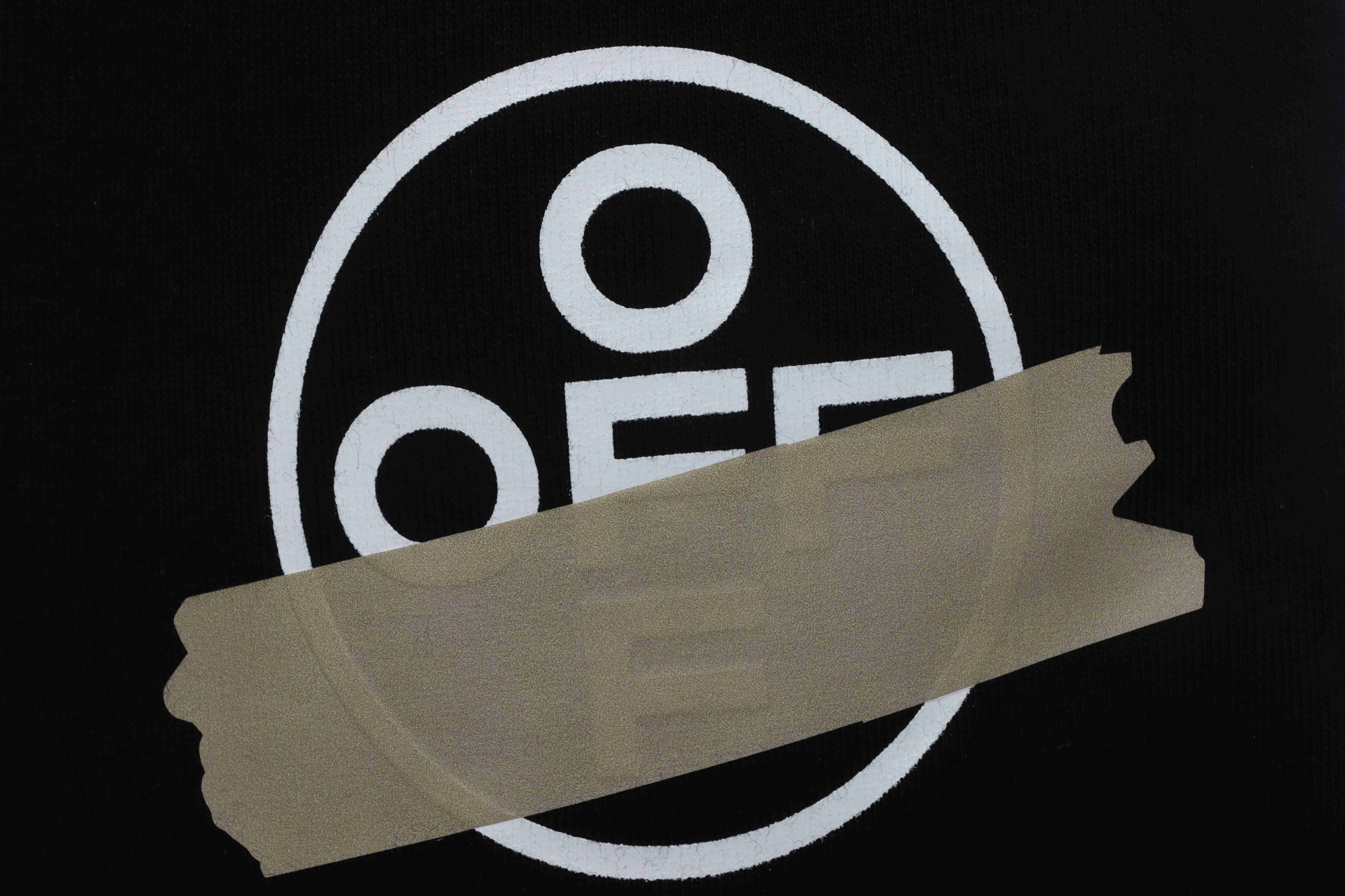 OW rubber stripe print shorts