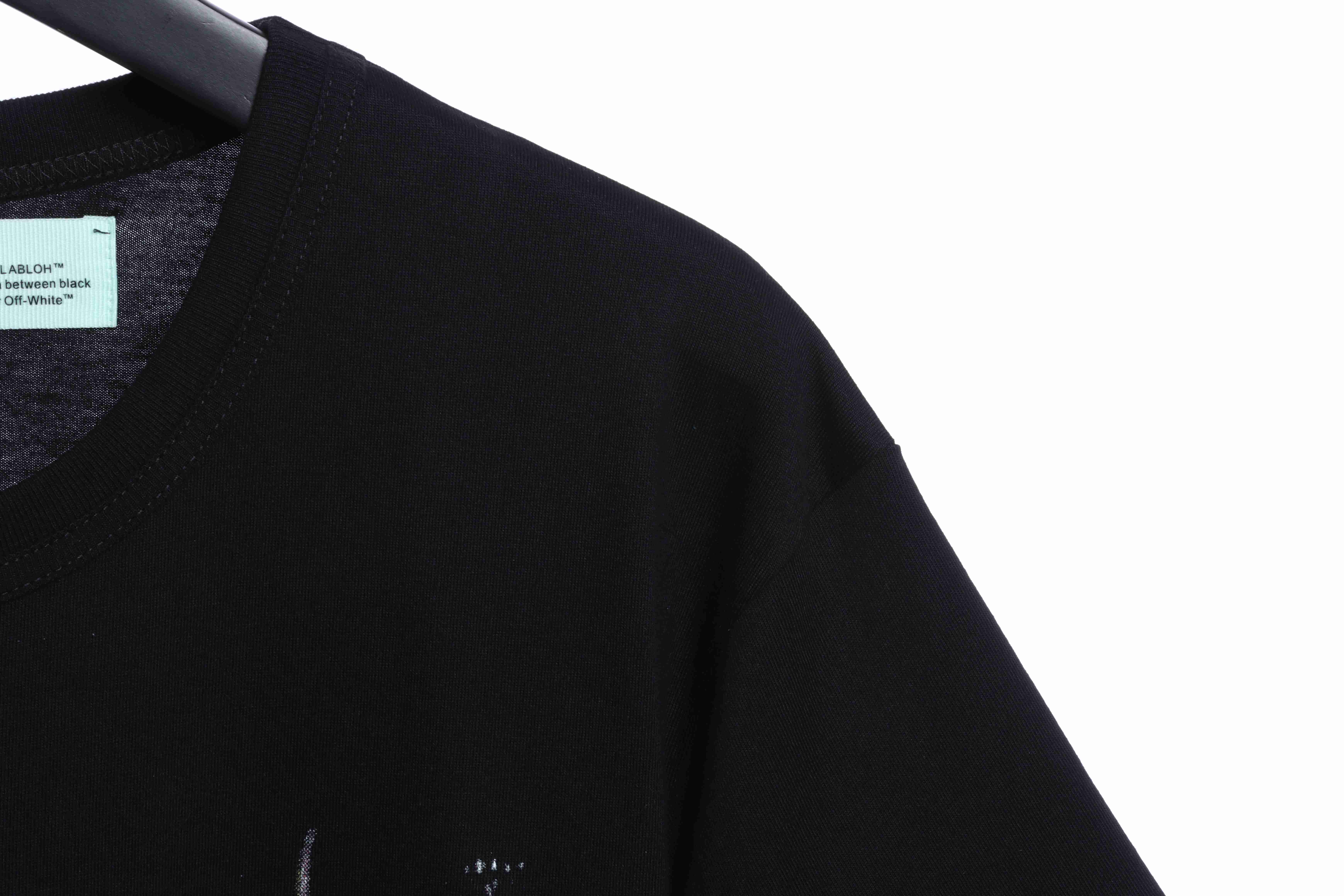 OW Starry Sky Fireworks Ink Arrow Short Sleeve Black