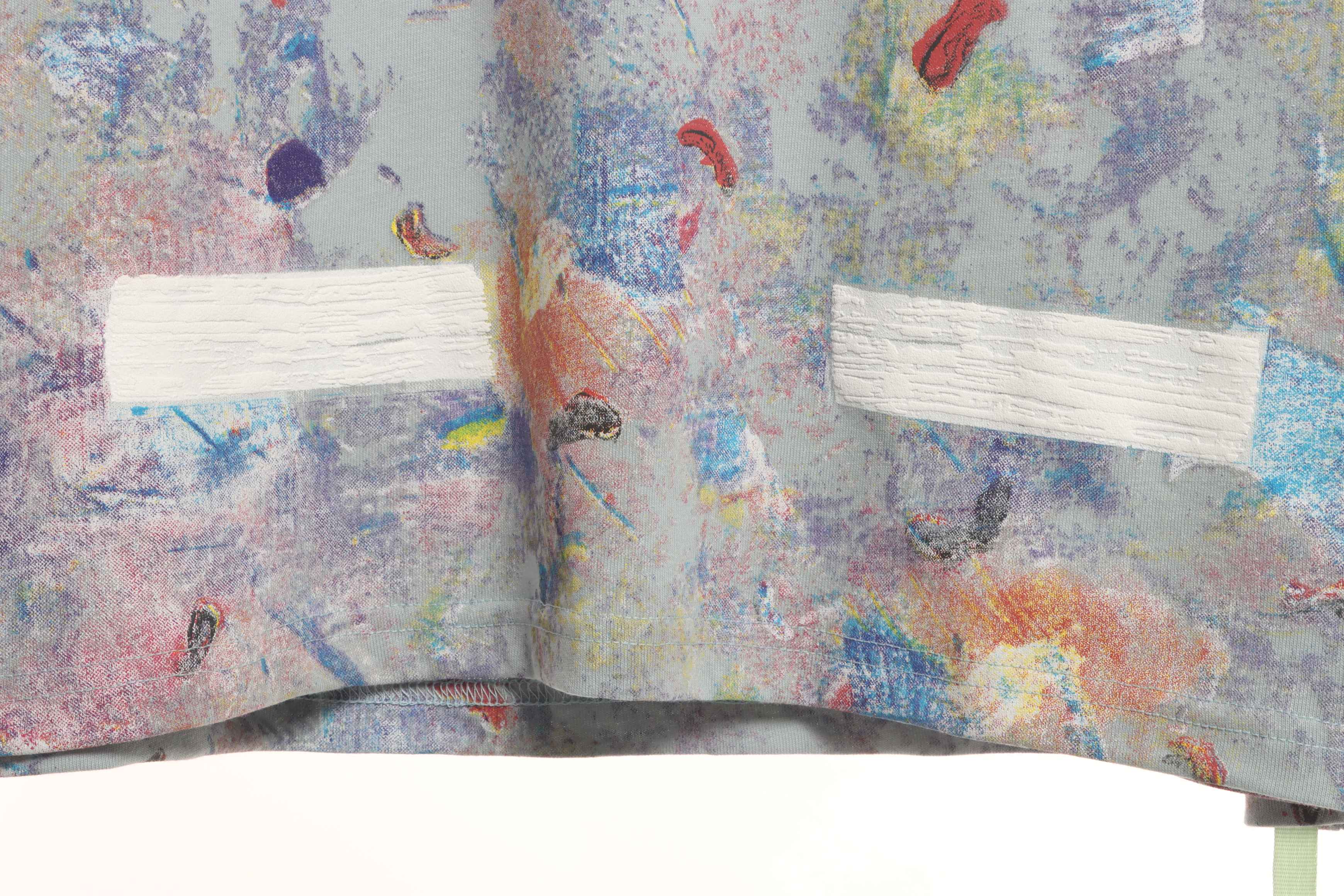 OW Starry Sky Fireworks Ink Arrow Short Sleeve Grey