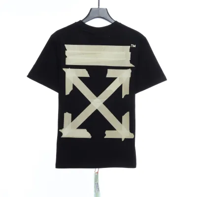 OW Stripe Arrow Print Short Sleeve Black 01