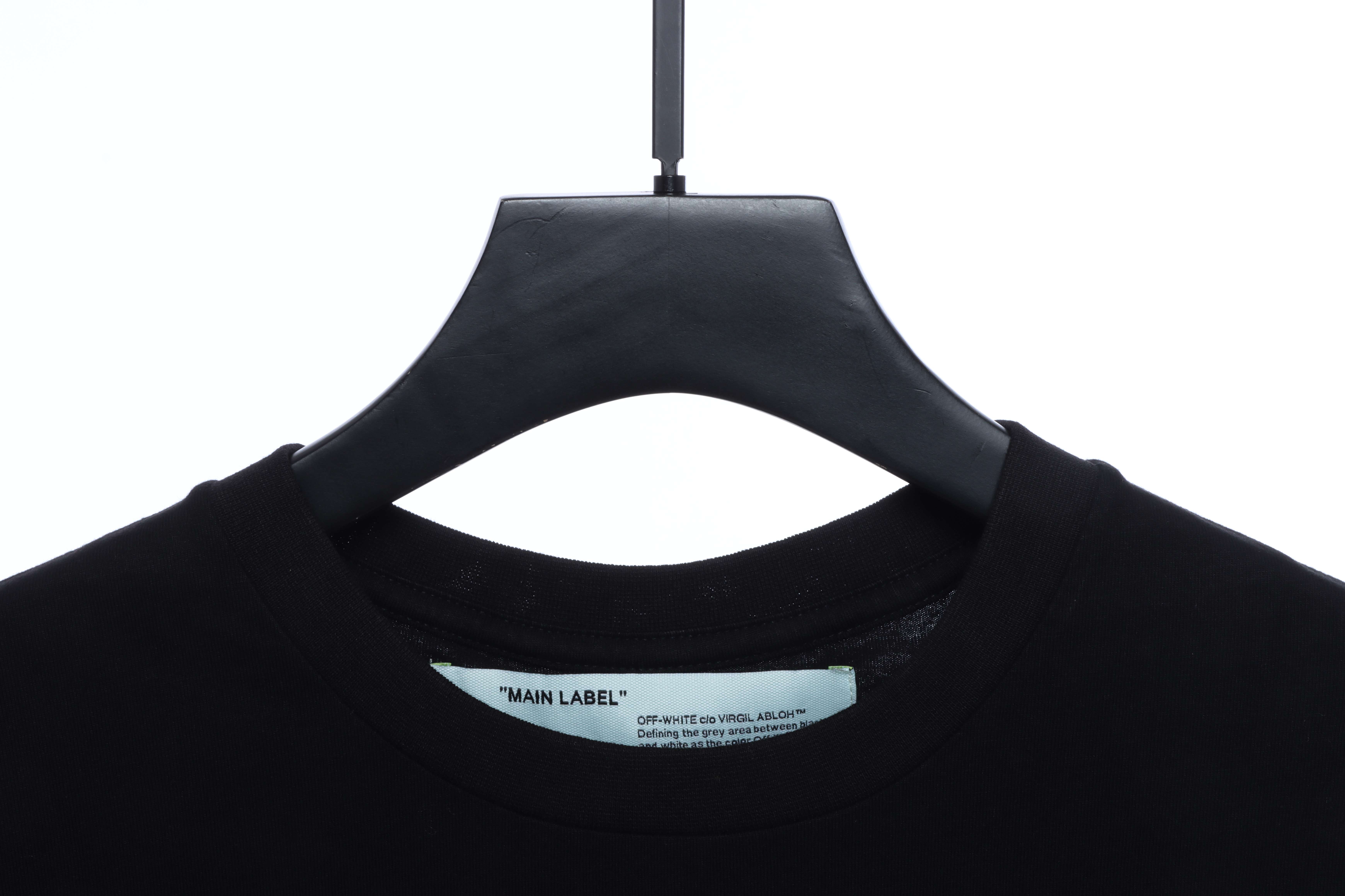 OW Stripe Arrow Print Short Sleeve Black