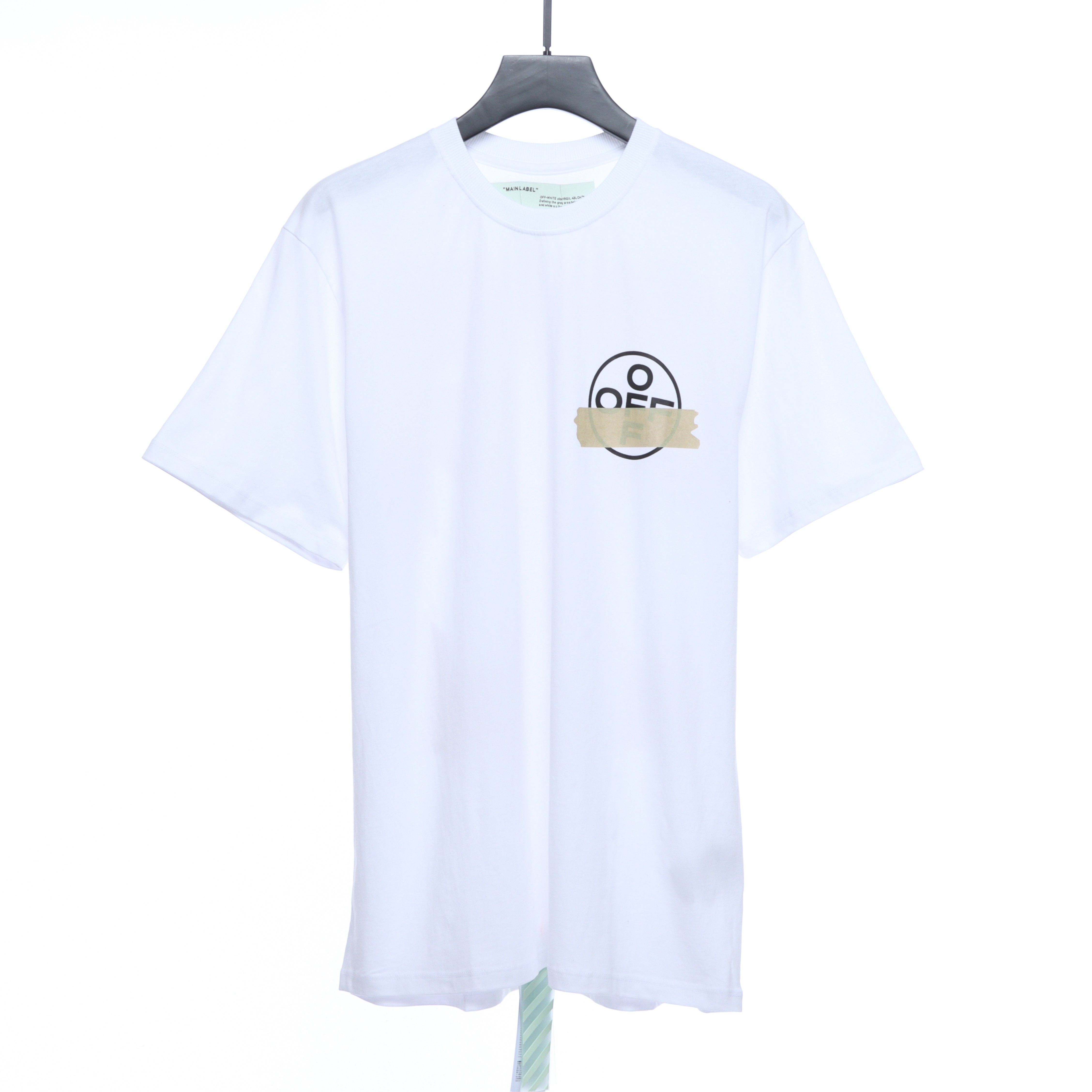 OW Stripe Arrow Print Short Sleeve White