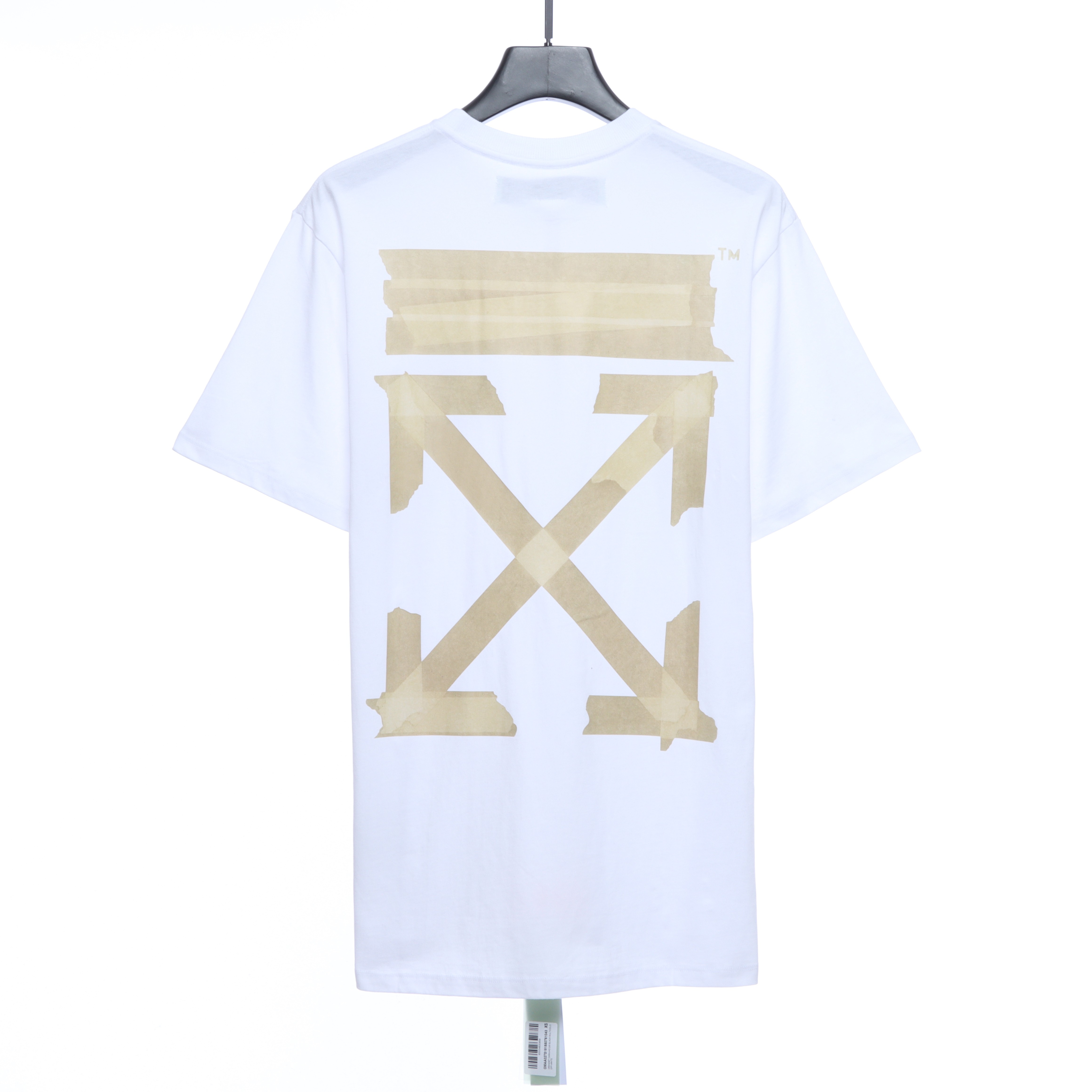 OW Stripe Arrow Print Short Sleeve White
