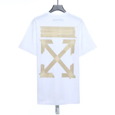 OW Stripe Arrow Print Short Sleeve White 01