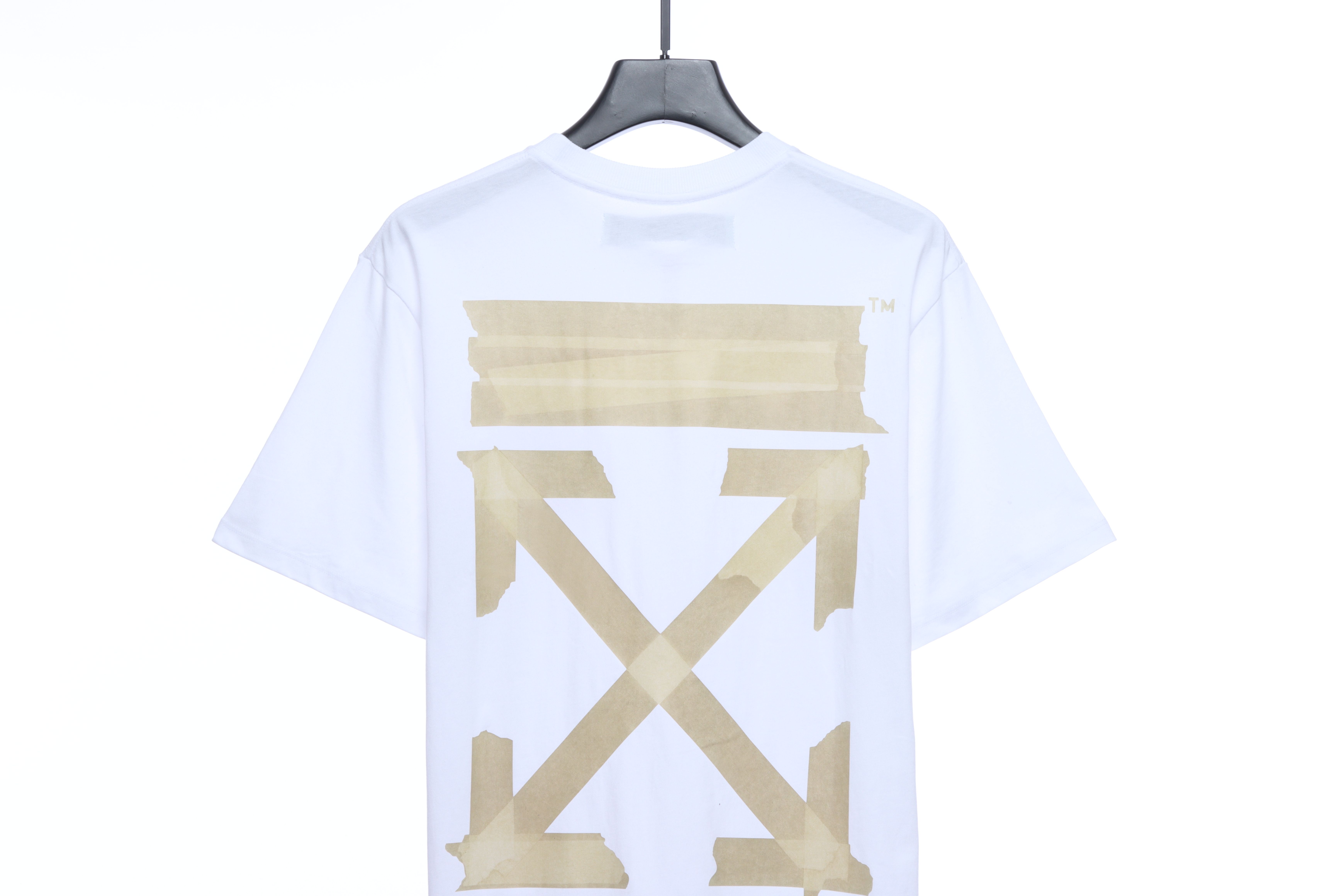 OW Stripe Arrow Print Short Sleeve White