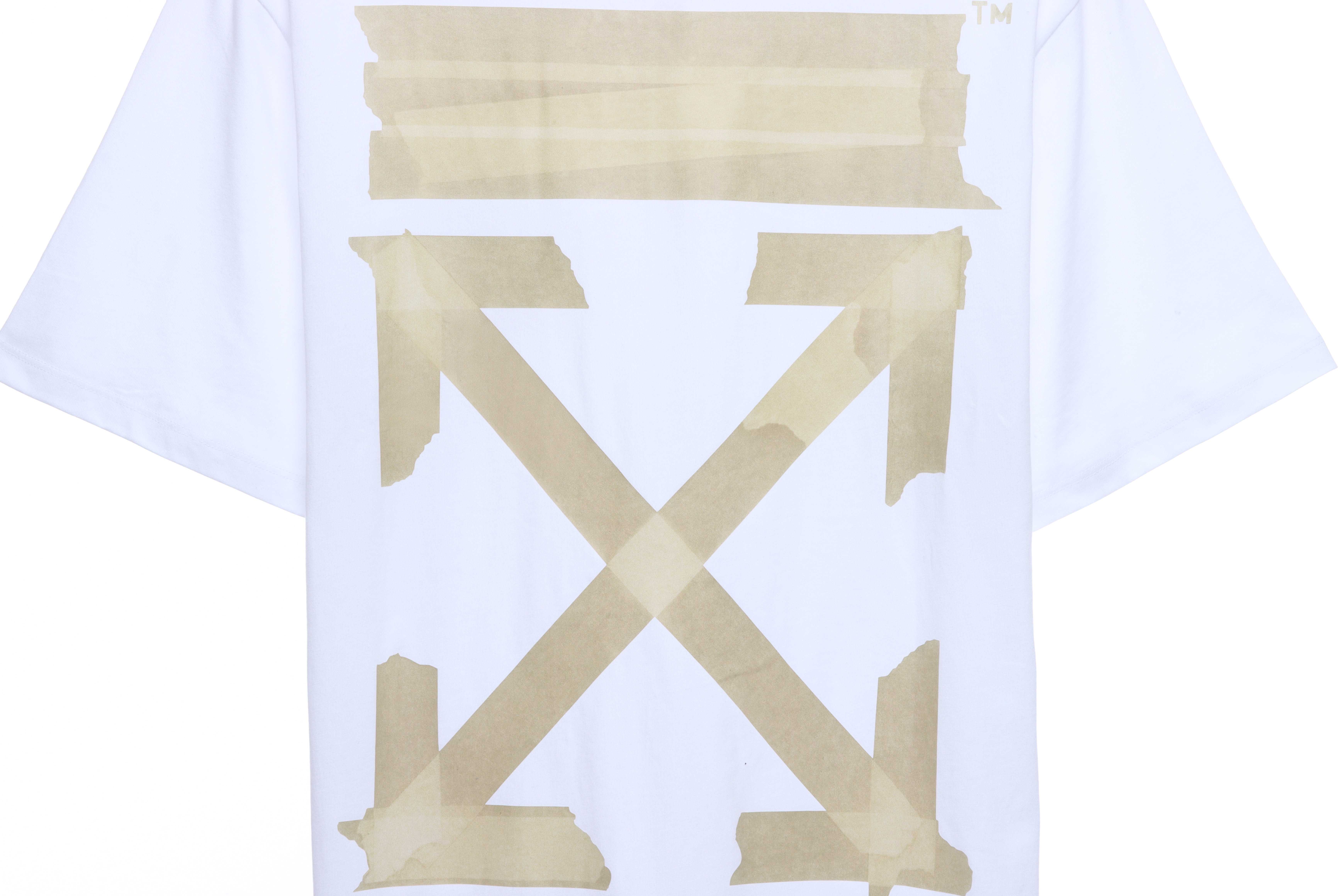 OW Stripe Arrow Print Short Sleeve White