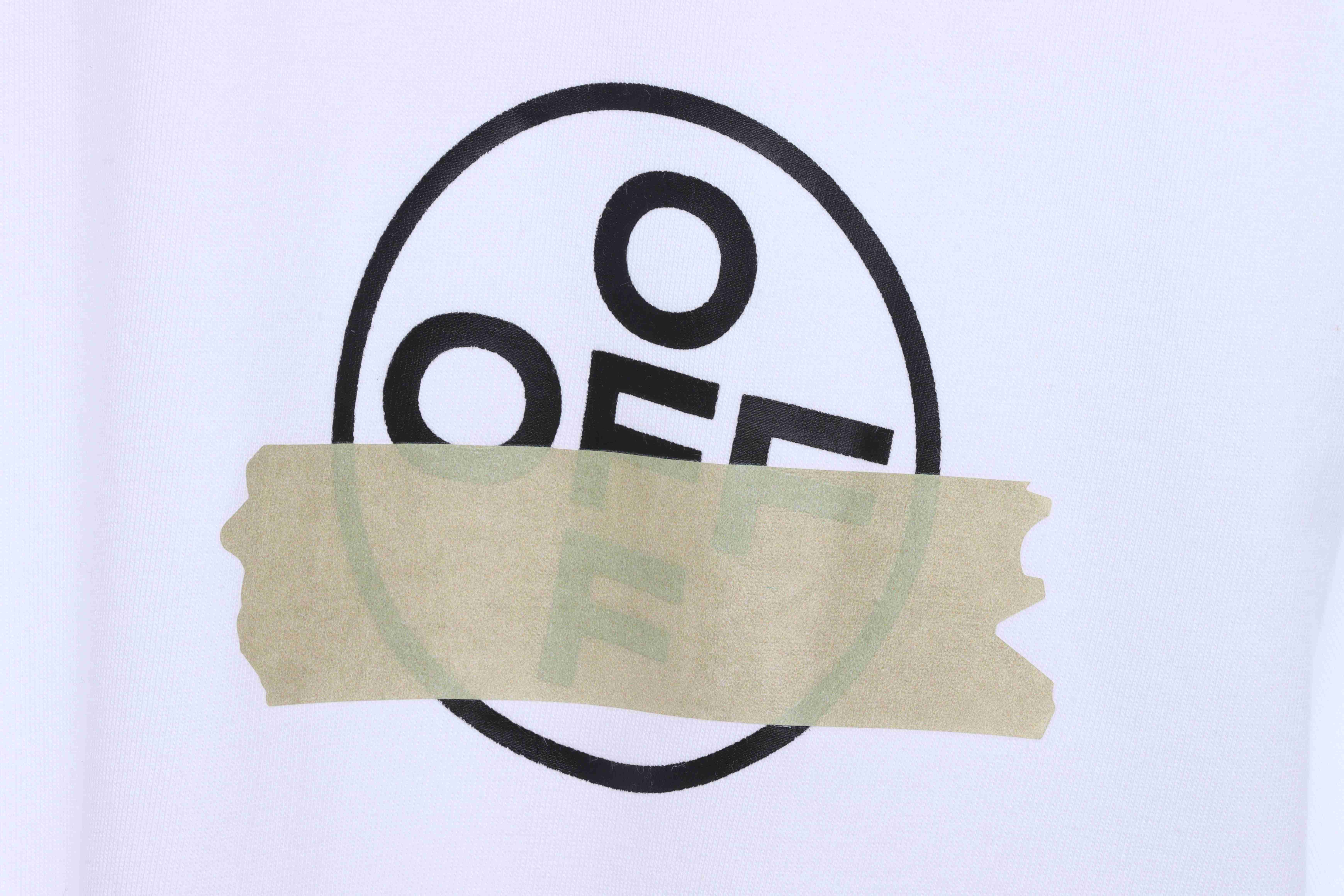 OW Stripe Arrow Print Short Sleeve White