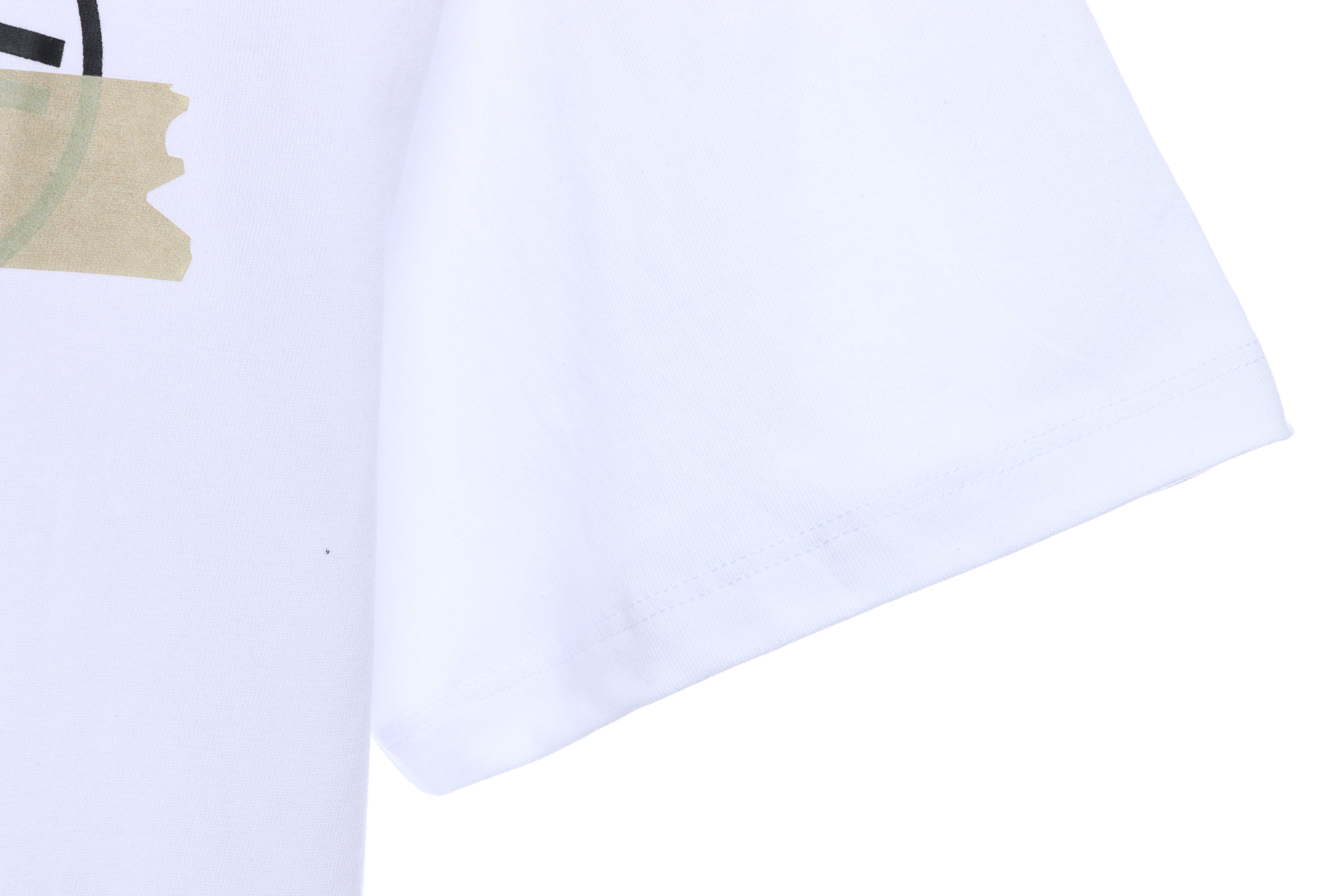 OW Stripe Arrow Print Short Sleeve White