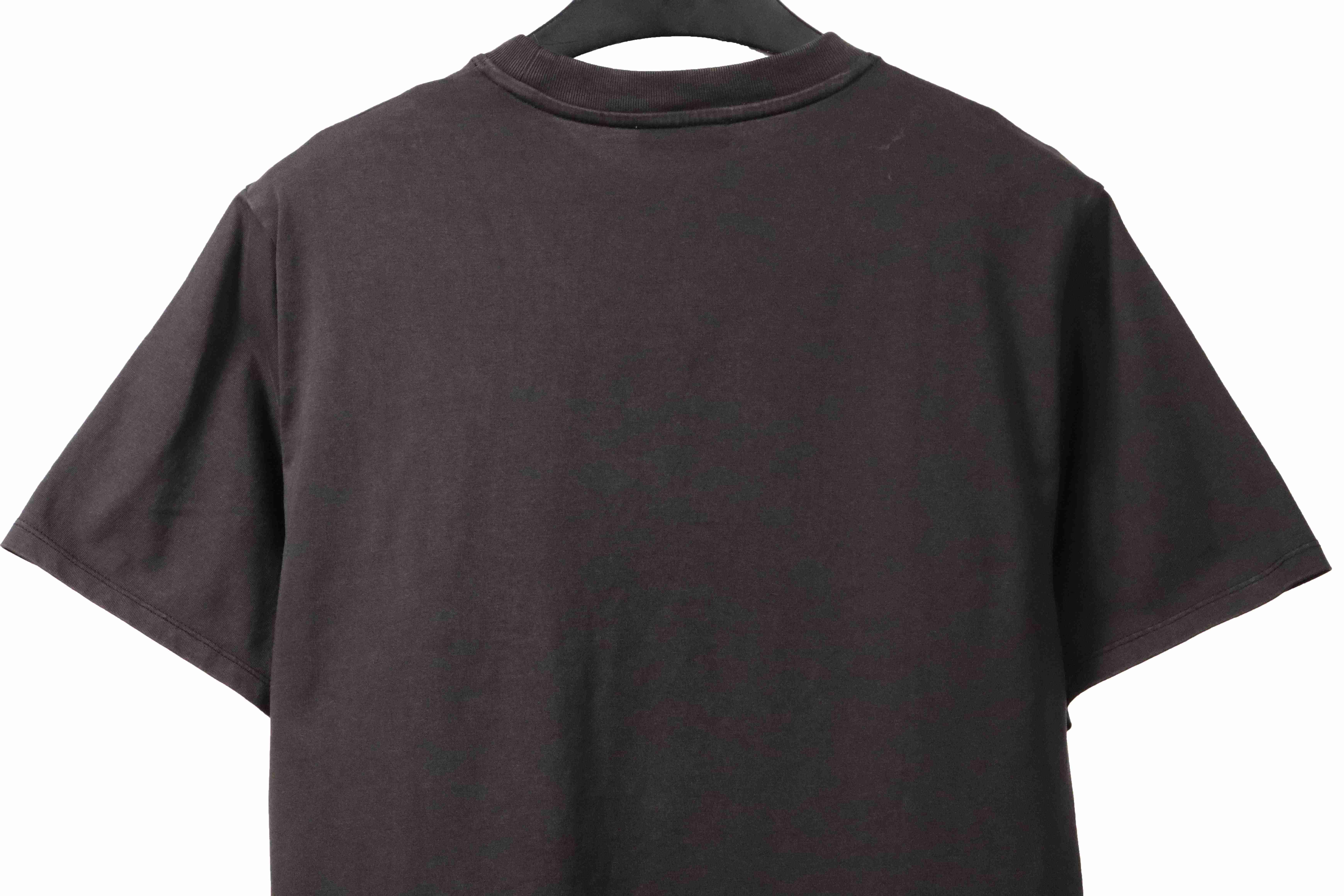 OW washed blue arrow print short sleeves