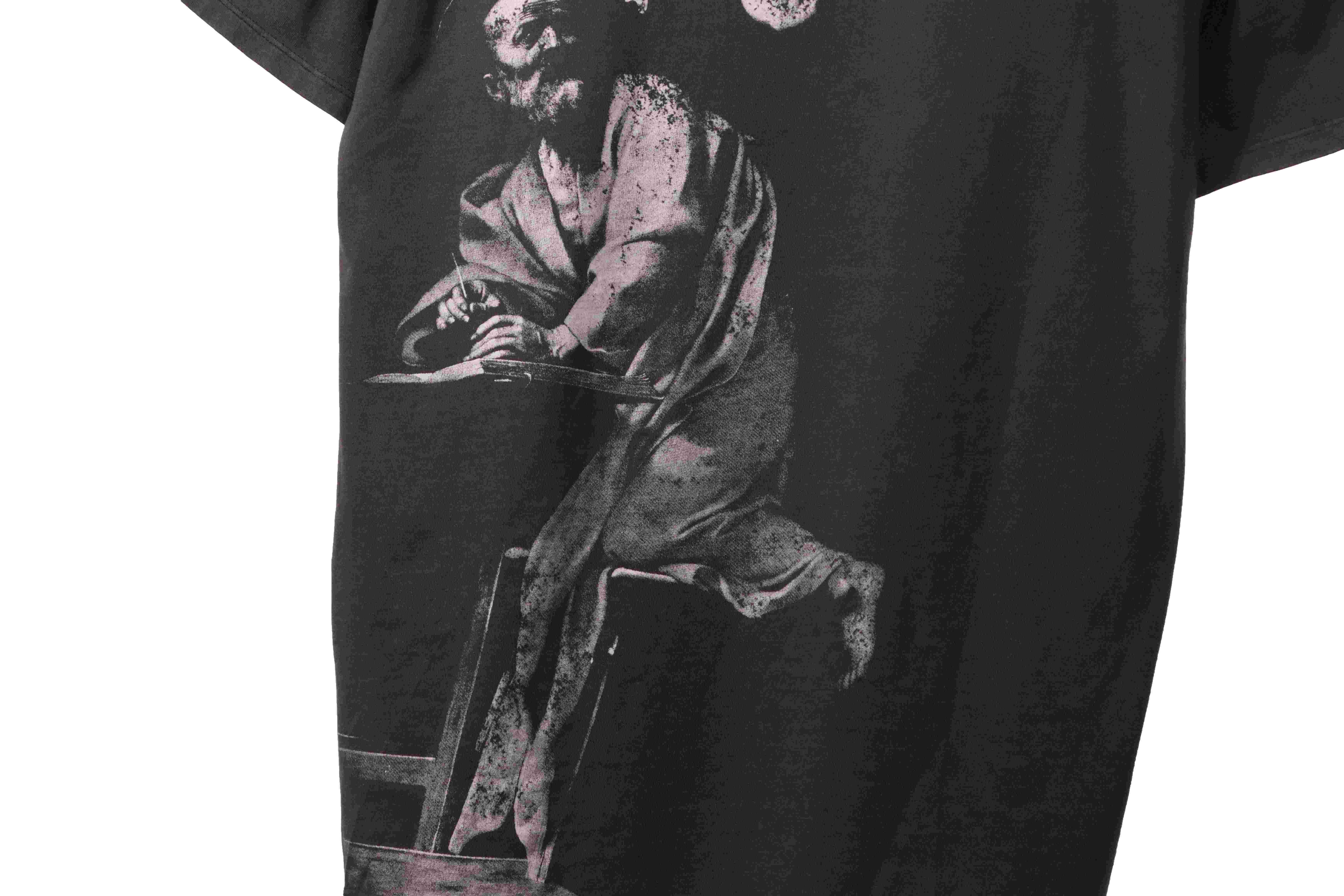 OW washed old man print short sleeves