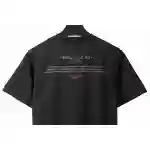 OW washed short-sleeved shirt with hymn and Madonna print on chest