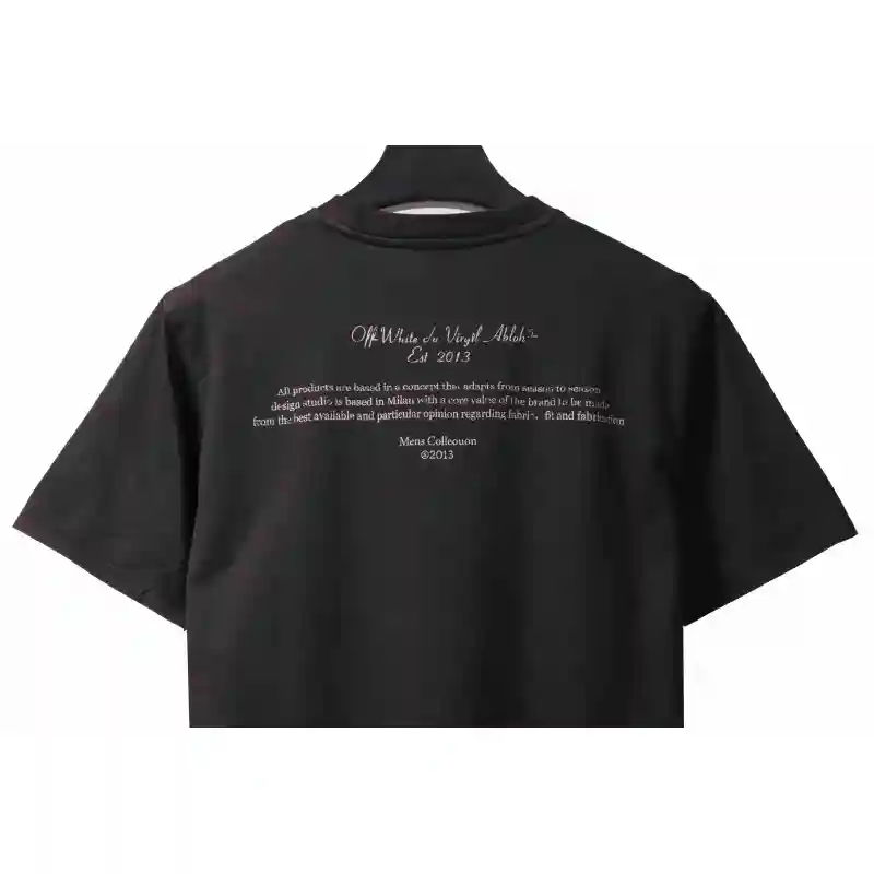 OW washed short-sleeved shirt with hymn and Madonna print on chest