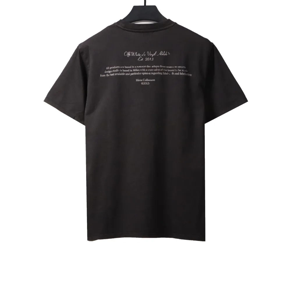 OW washed short-sleeved shirt with hymn and Madonna print on chest