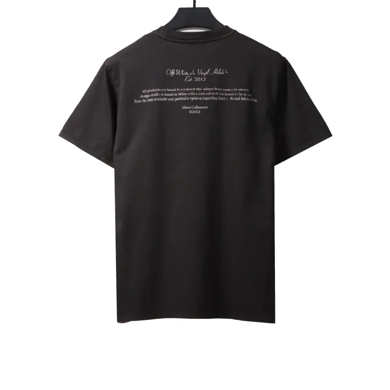OW washed short-sleeved shirt with hymn and Madonna print on chest