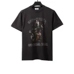 OW washed short-sleeved shirt with hymn and Madonna print on chest