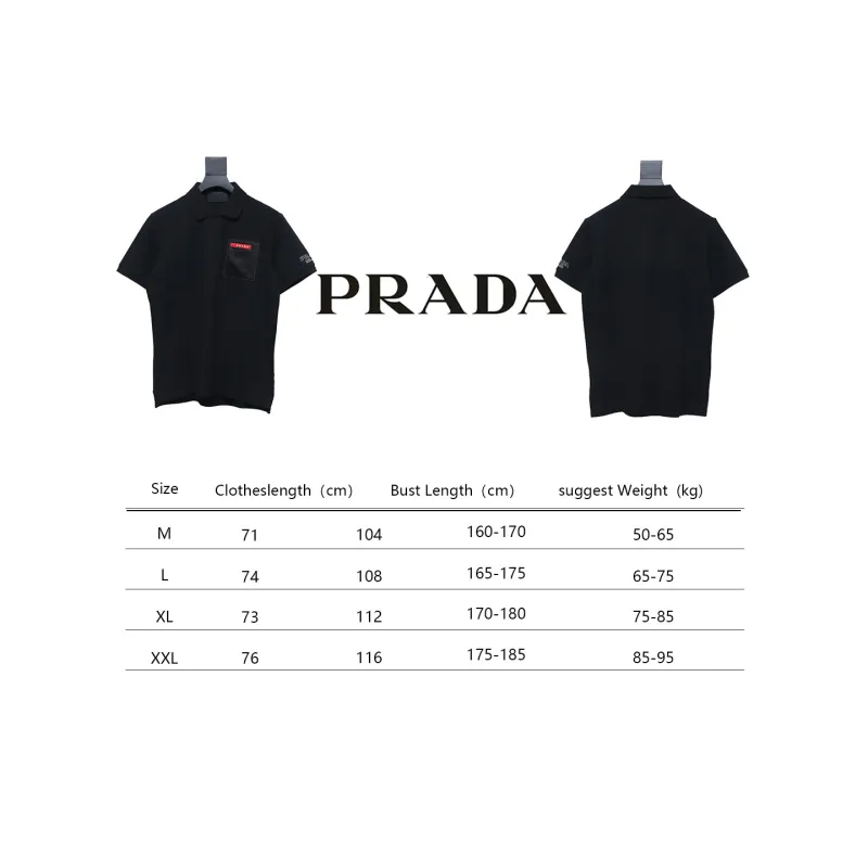 Prada 24ss fake pocket silicone trim Polo short sleeve black