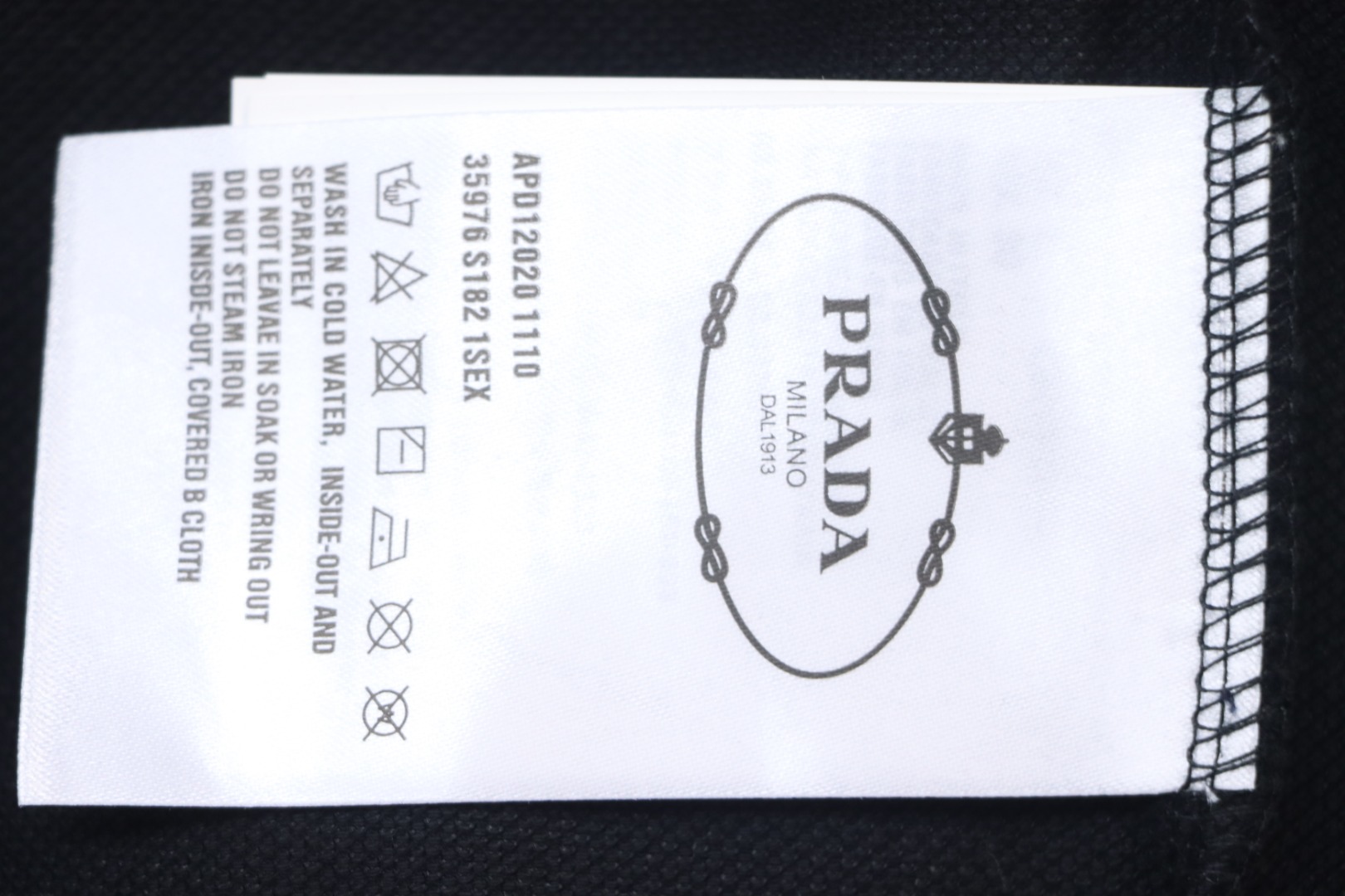 Prada 24ss fake pocket silicone trim Polo short sleeve black