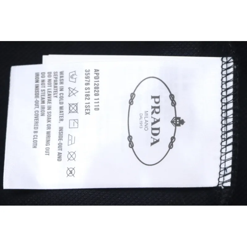 Prada 24ss fake pocket silicone trim Polo short sleeve black