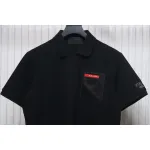 Prada 24ss fake pocket silicone trim Polo short sleeve black