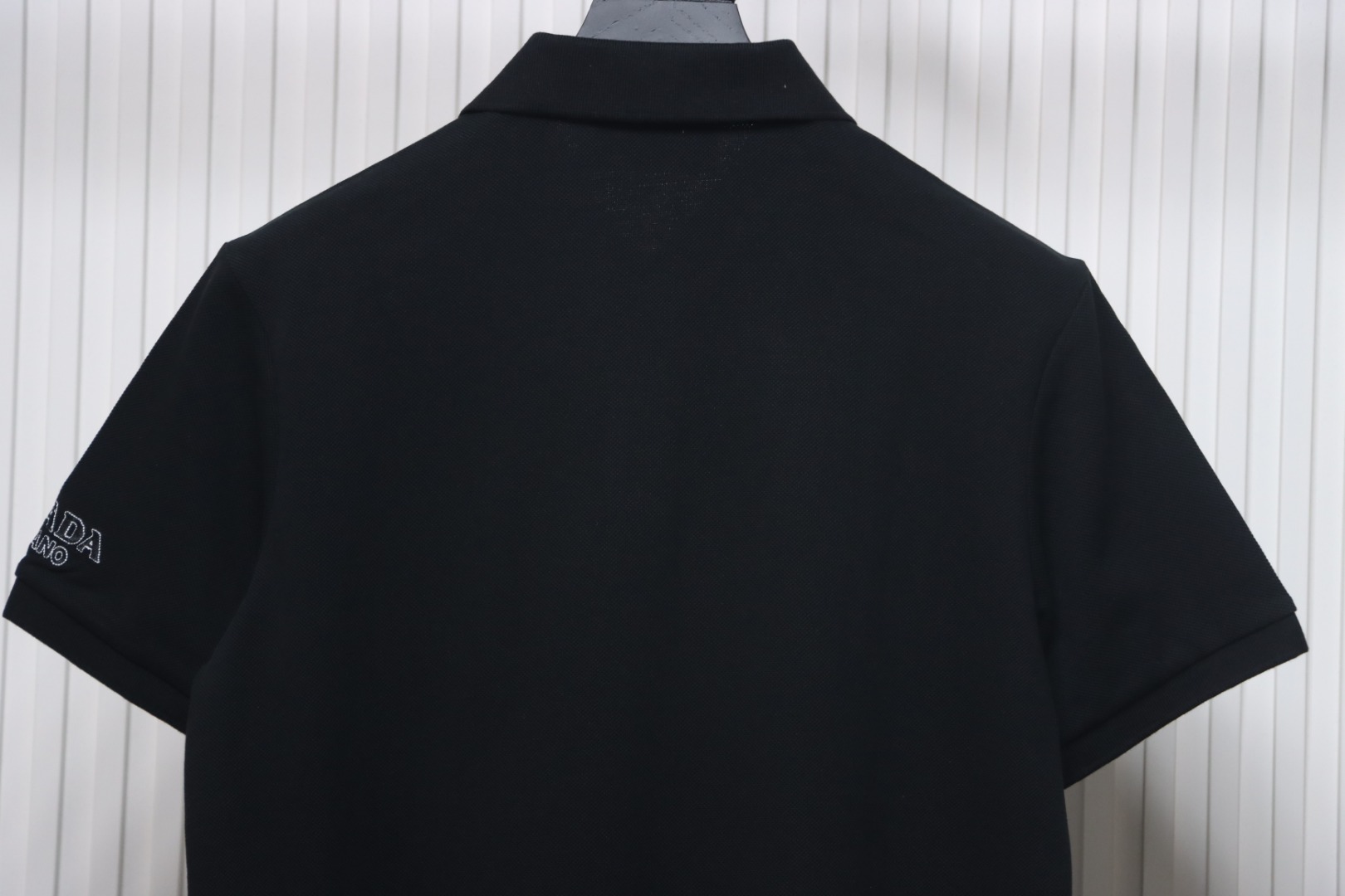 Prada 24ss fake pocket silicone trim Polo short sleeve black