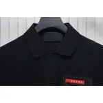 Prada 24ss fake pocket silicone trim Polo short sleeve black