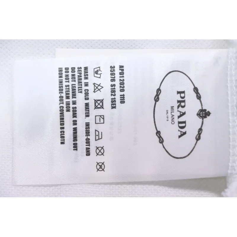 Prada 24ss fake pocket silicone trim Polo short sleeve white