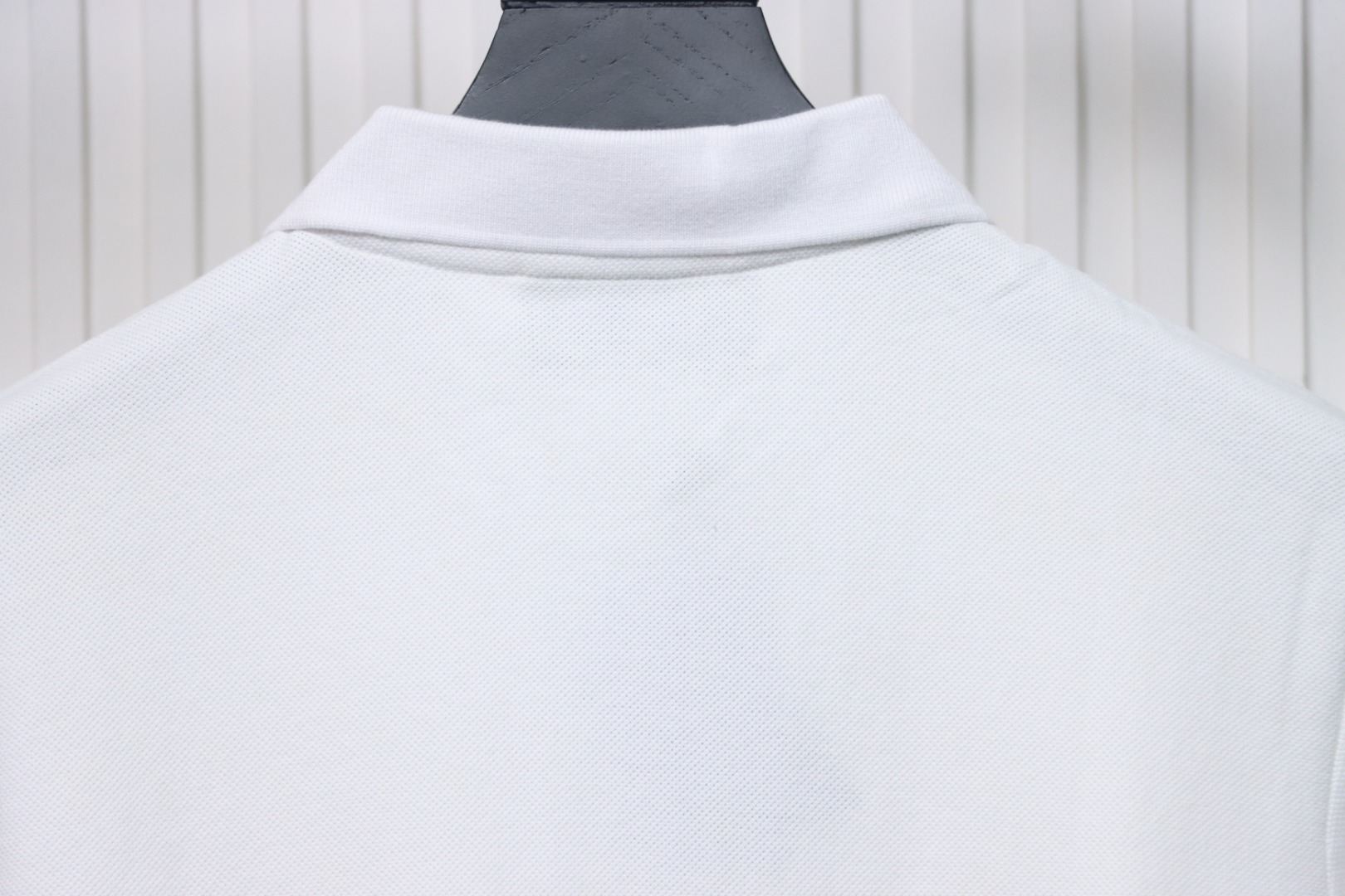 Prada 24ss fake pocket silicone trim Polo short sleeve white