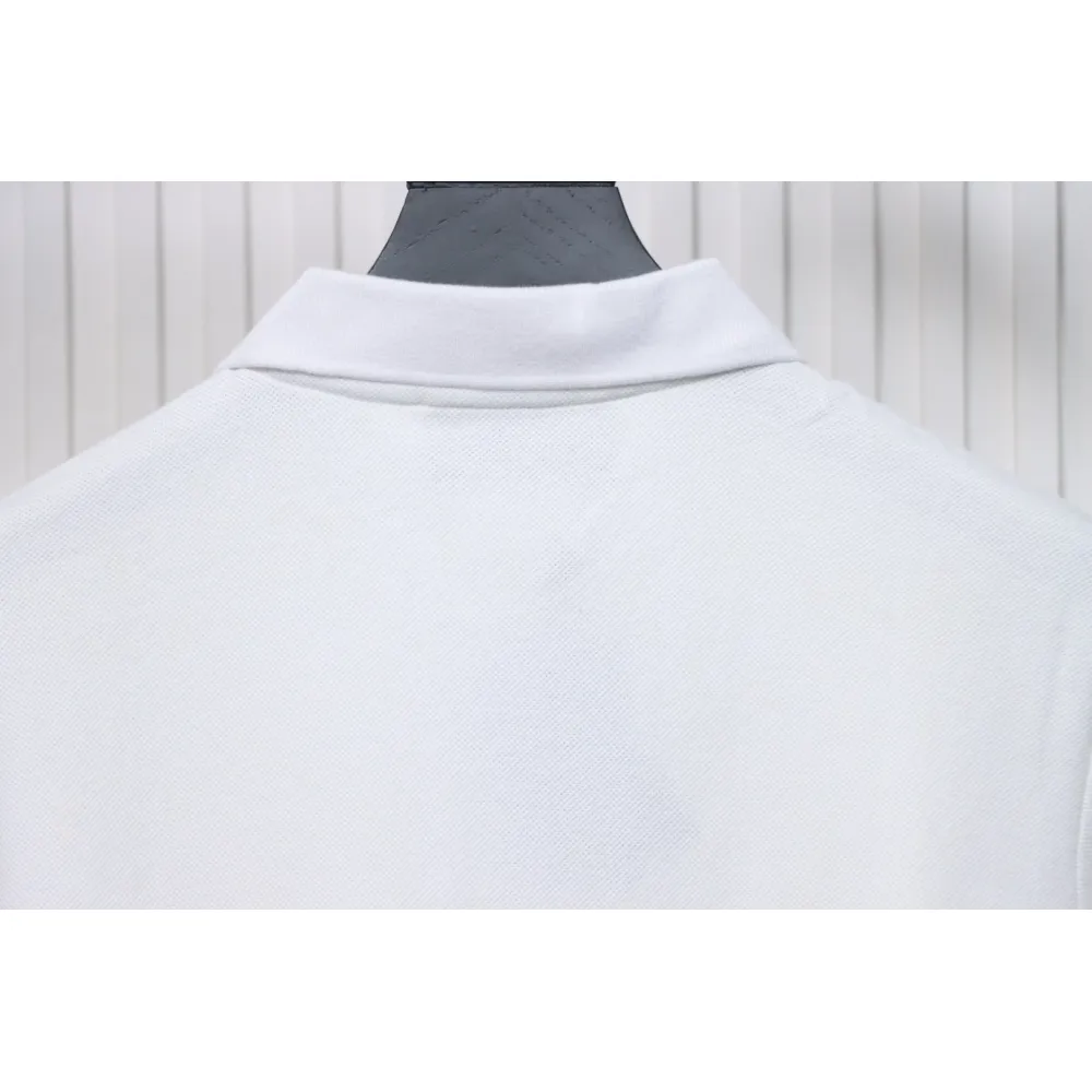Prada 24ss fake pocket silicone trim Polo short sleeve white