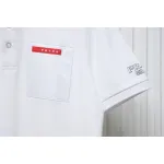 Prada 24ss fake pocket silicone trim Polo short sleeve white