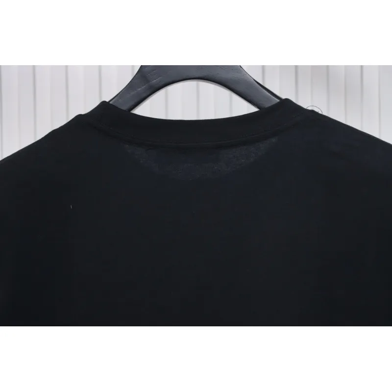 Prada 24ss towel embroidery lettering logo short sleeve T-shirt black