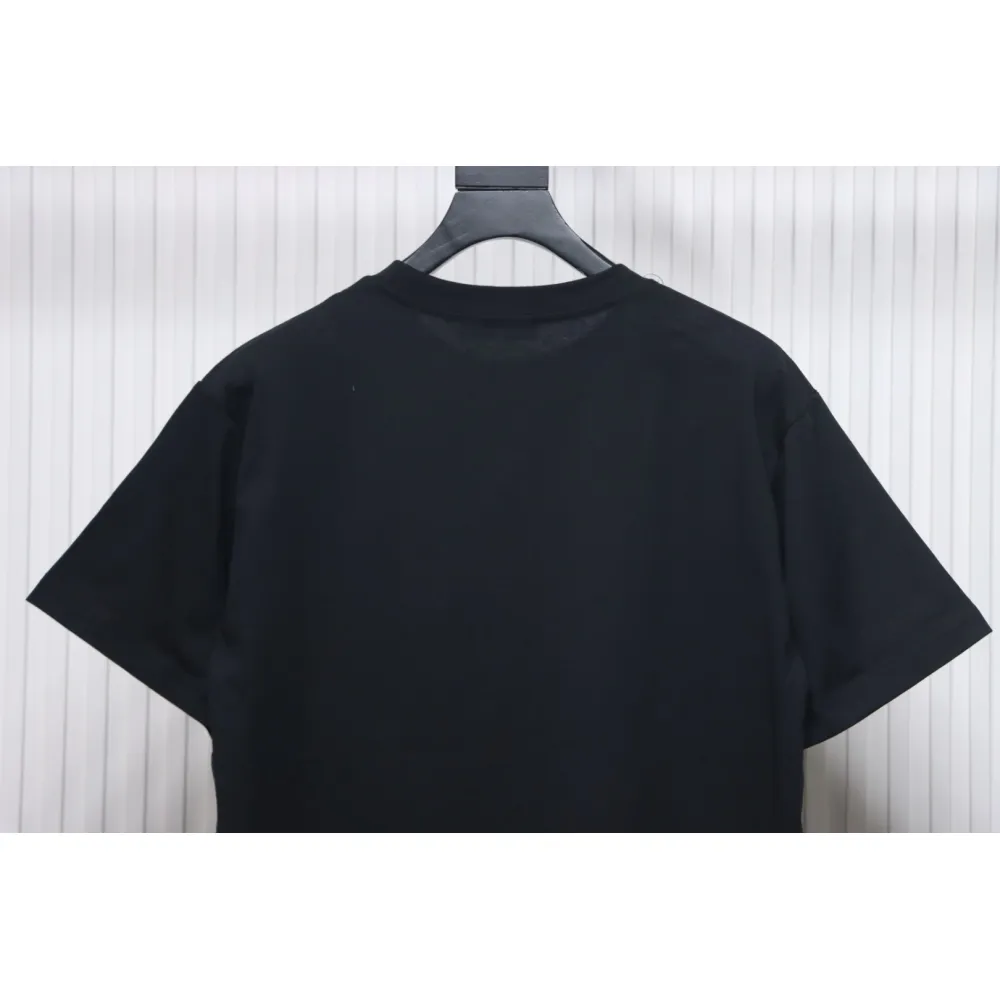 Prada 24ss towel embroidery lettering logo short sleeve T-shirt black