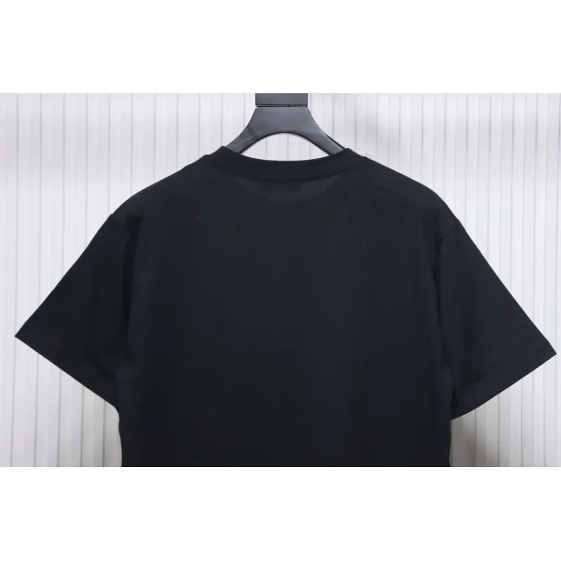 Prada 24ss towel embroidery lettering logo short sleeve T-shirt black