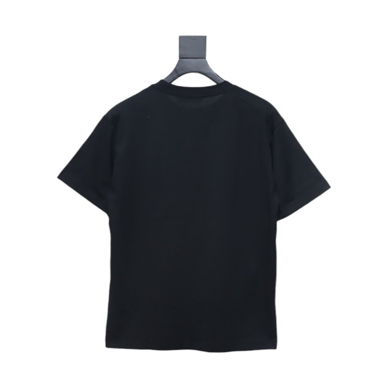 Prada 24ss towel embroidery lettering logo short sleeve T-shirt black