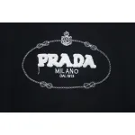 Prada 24ss towel embroidery lettering logo short sleeve T-shirt black